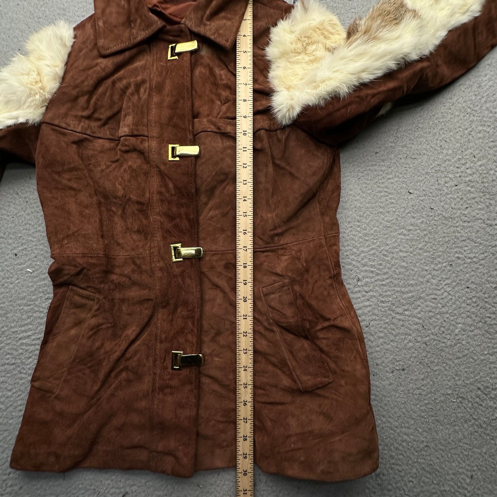 Other Vintage 70s Gutos Suede Leather Real Fur Coat Women S Brown Size S / US 4 / IT 40 - 3 Thumbnail