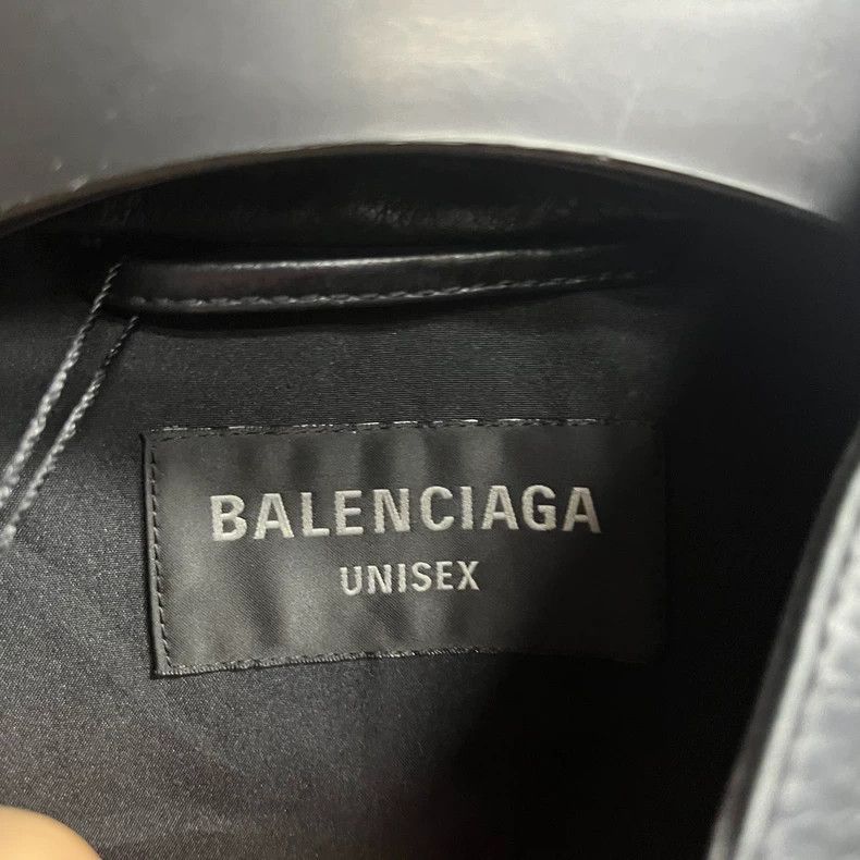 Balenciaga Balenciaga latest black solid color glossy stand up collar Size US XS / EU 42 / 0 - 3 Thumbnail
