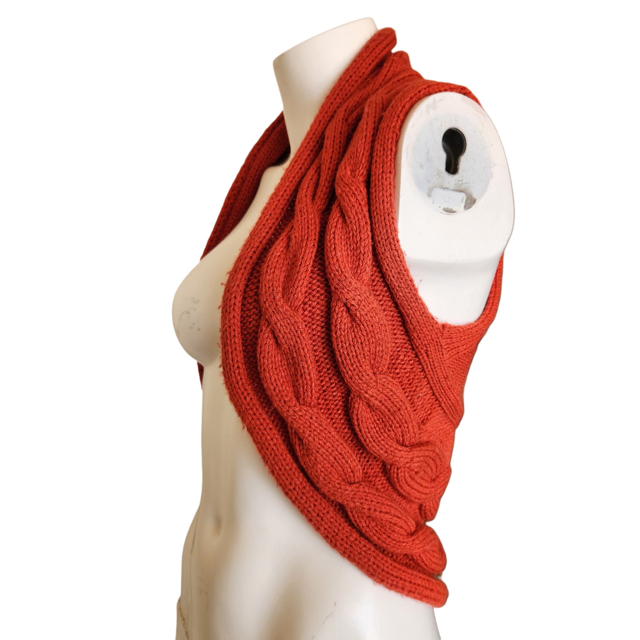 Faded Glory Faded Glory women red knit textured open cropped vest woven Size S / US 4 / IT 40 - 1 Thumbnail