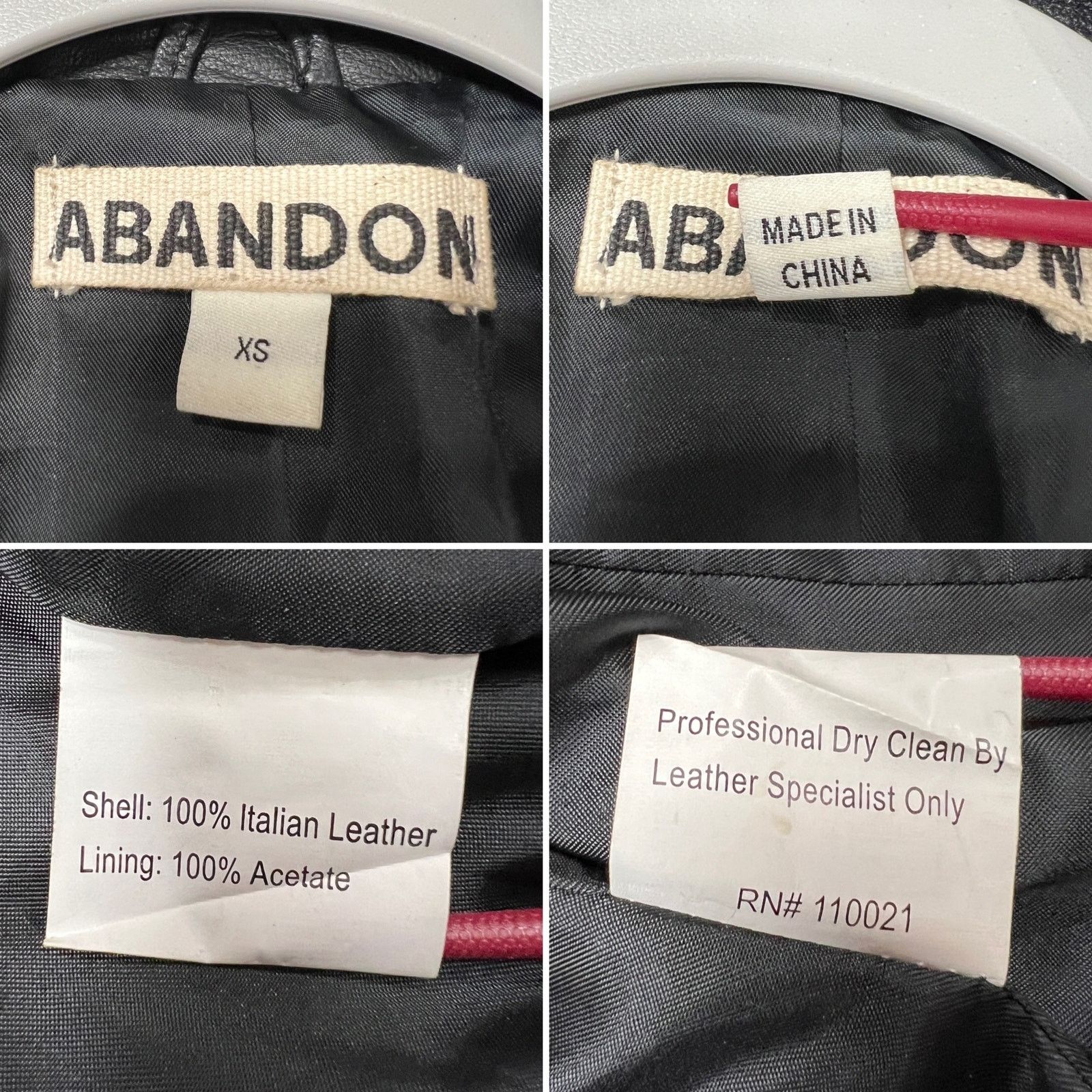 Other Abandon Italian Leather Moto Jacket Black Lace-Up XS Size XS / US 0-2 / IT 36-38 - 3 Thumbnail