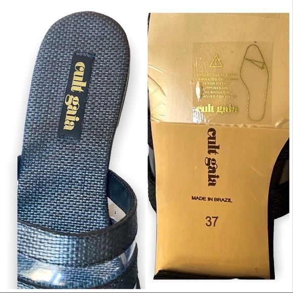 Cult Gaia New in Box, Cult Gaia Sarelle Flat Sandals, Black, Size 37EU Size US 7 / IT 37 - 8 Thumbnail