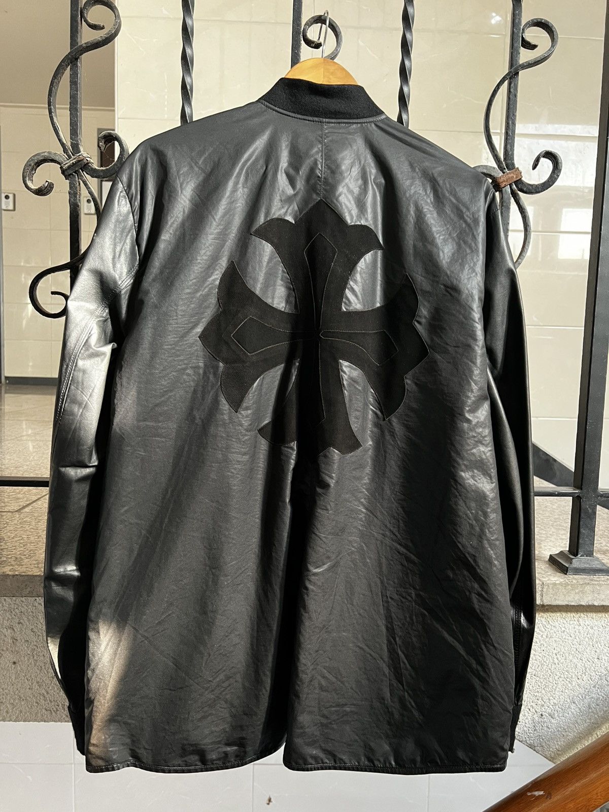 Chrome Hearts Chrome hearts leather cashmere coach jacket pave dia Size US XXL / EU 58 / 5 - 2 Thumbnail