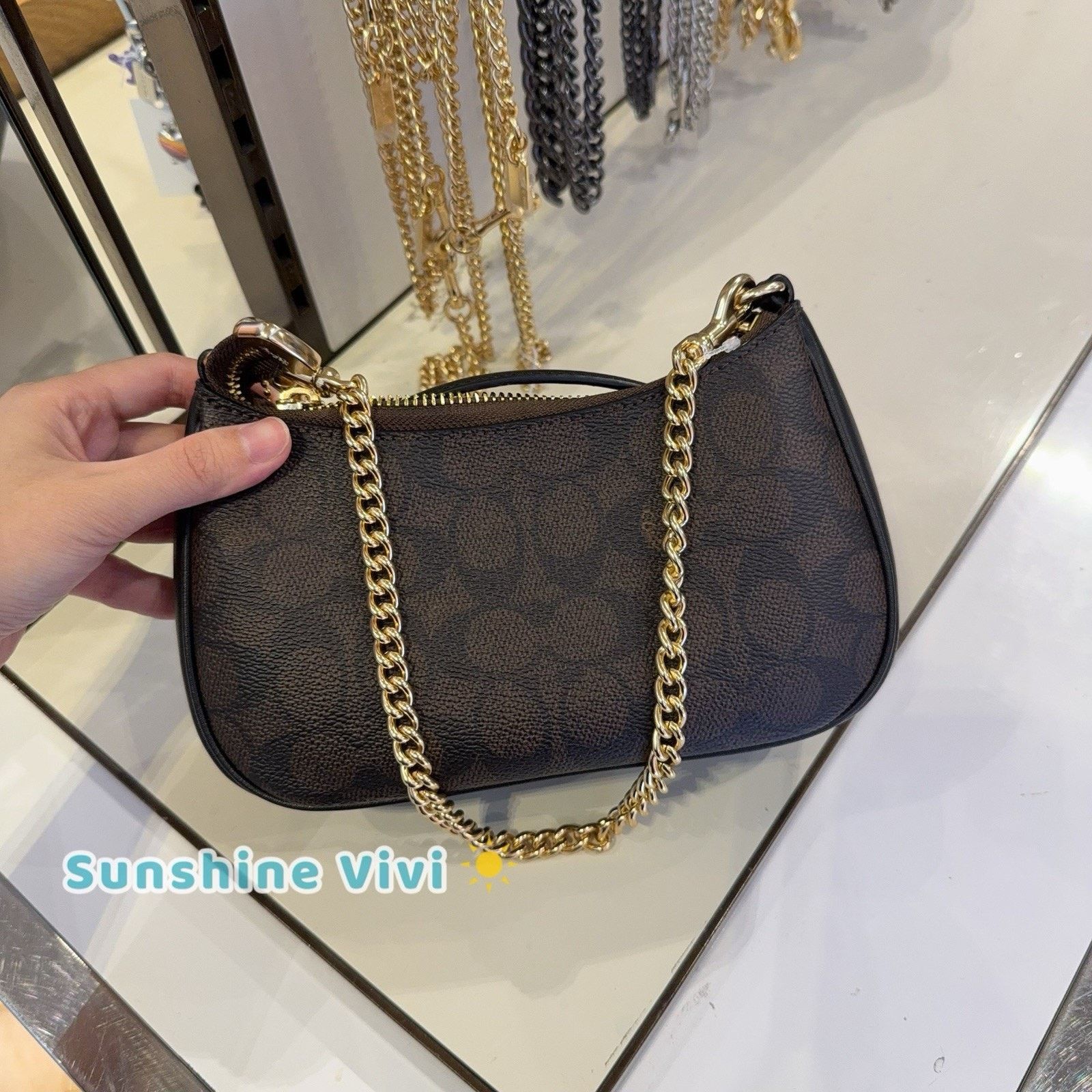 Coach NWT Bundle Coach Teri Mini Bag CW323 & CAX00 Chain Gold Size ONE SIZE - 8 Thumbnail
