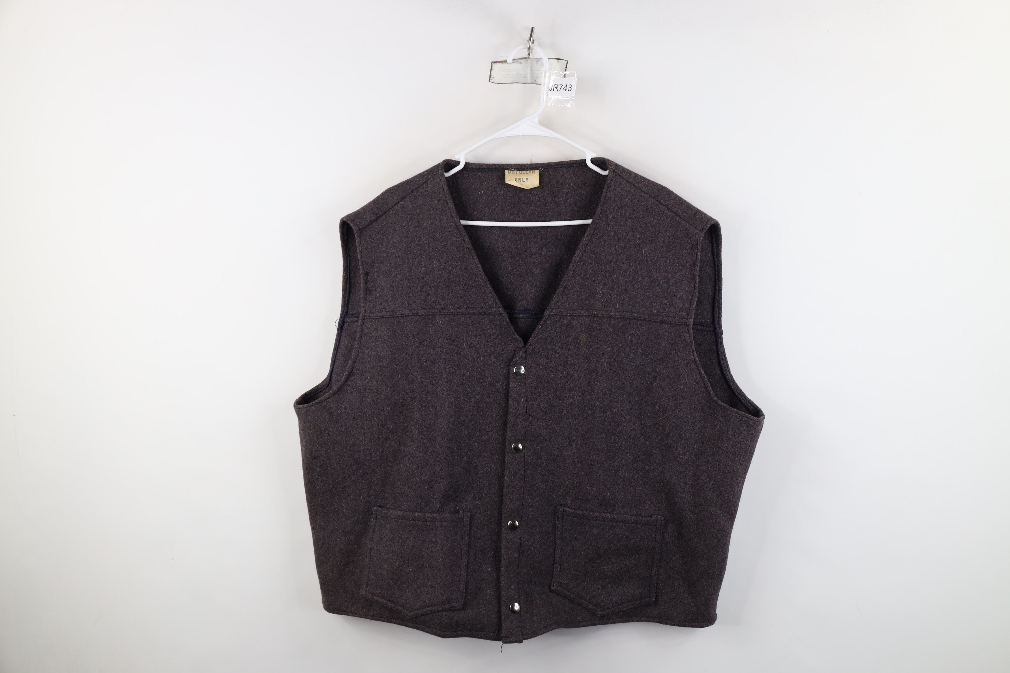 Vintage Vintage 50s 60s Streetwear Felt Wool Button Vest Jacket USA Size US XXL / EU 58 / 5 - 1 Thumbnail