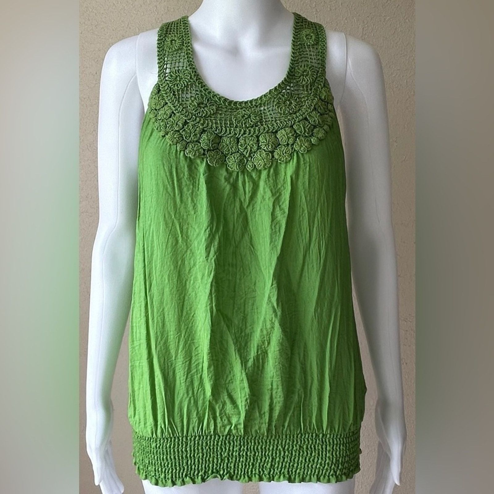 Other Marianne | Bohemian Crochet Knit Lace Tank Top | Medium Size M / US 6-8 / IT 42-44 - 1 Thumbnail
