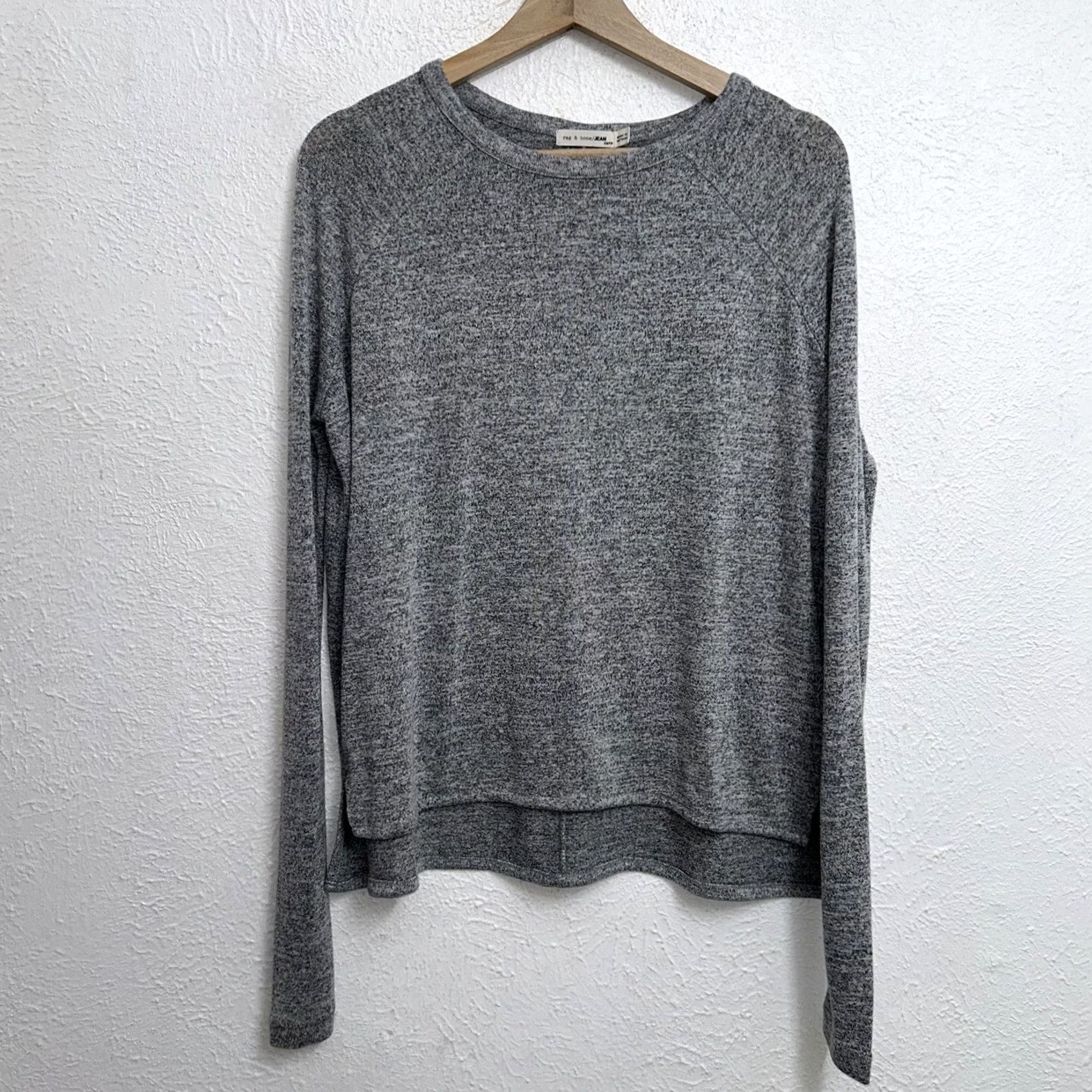 Rag & Bone Rag & Bone Camden Jean Gray Knit Long Sleeve T-Shirt Casual Pullover Crew Neck Women’s XS Size XS / US 0-2 / IT 36-38 - 2 Thumbnail