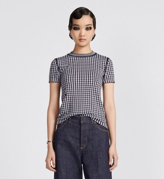 Dior o1w1db10824 Short-Sleeved Sweater in Gray Black Size XS / US 0-2 / IT 36-38 - 4 Thumbnail