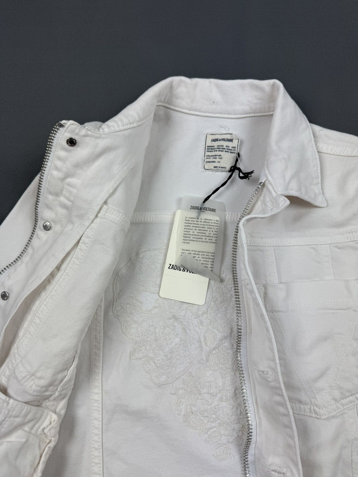 Zadig & Voltaire NWT Zadig&Voltaire Kiomy Skull Denim Women’s Jacket Size XS / US 0-2 / IT 36-38 - 13 Thumbnail