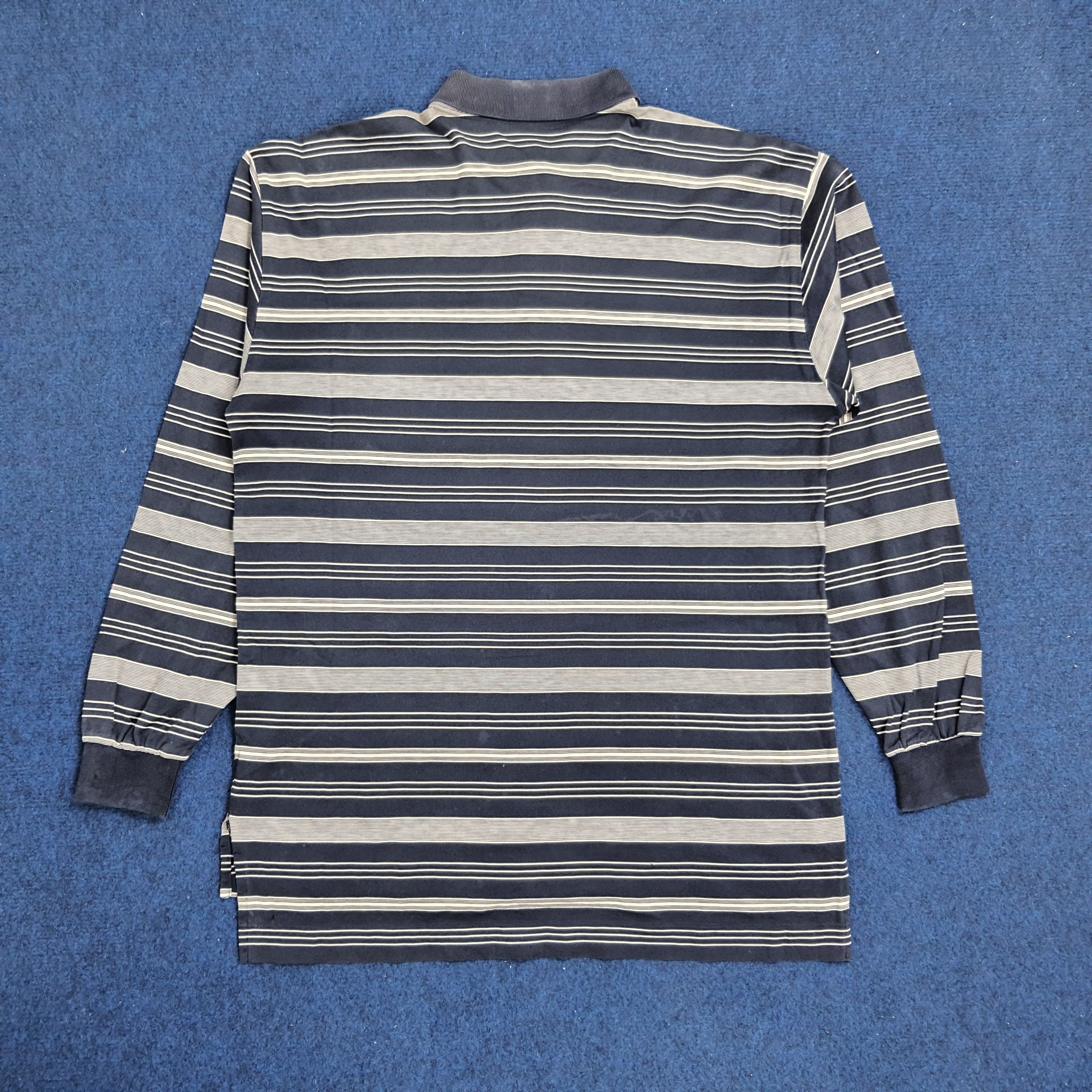 Burberry Burberry Stripes Long Sleeve Polo Shirt Size US L / EU 52-54 / 3 - 3 Thumbnail