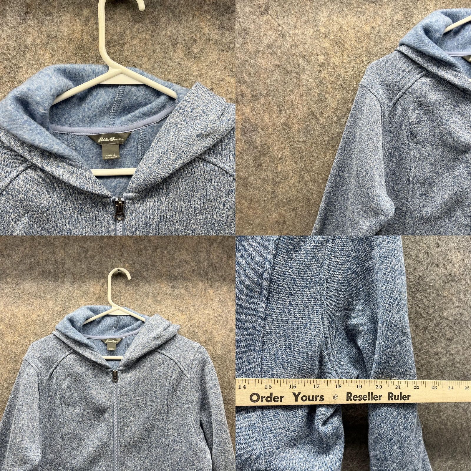 Eddie Bauer VINTAGE Eddie Bauer Sweater Women Large Heather Blue Hoodie Full Zip Jacket Polyester Jacket Regular Fit Hooded Winter Fall Spring 90s Womens Size L / US 10 / IT 46 - 8 Thumbnail