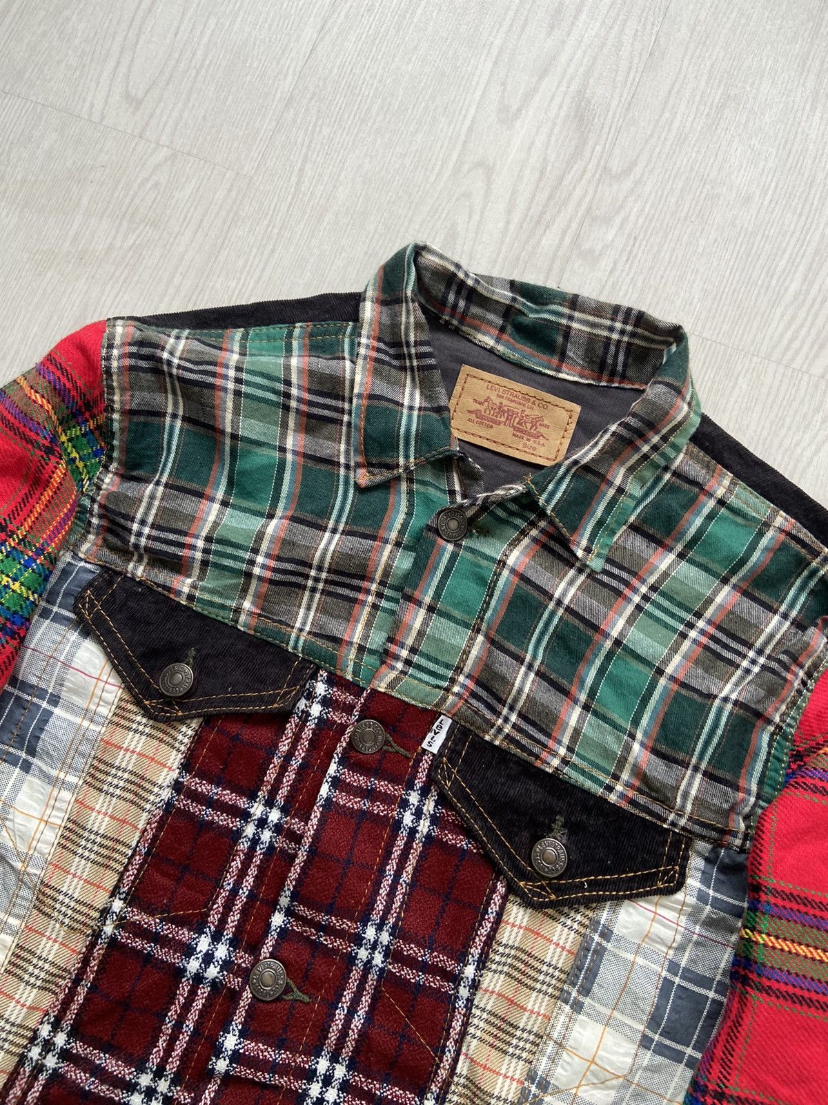 Levi's × Levi's Made & Crafted Vintage Levis Rebuild Patchwork Plaid Trucker Jacket Size US M / EU 48-50 / 2 - 4 Thumbnail