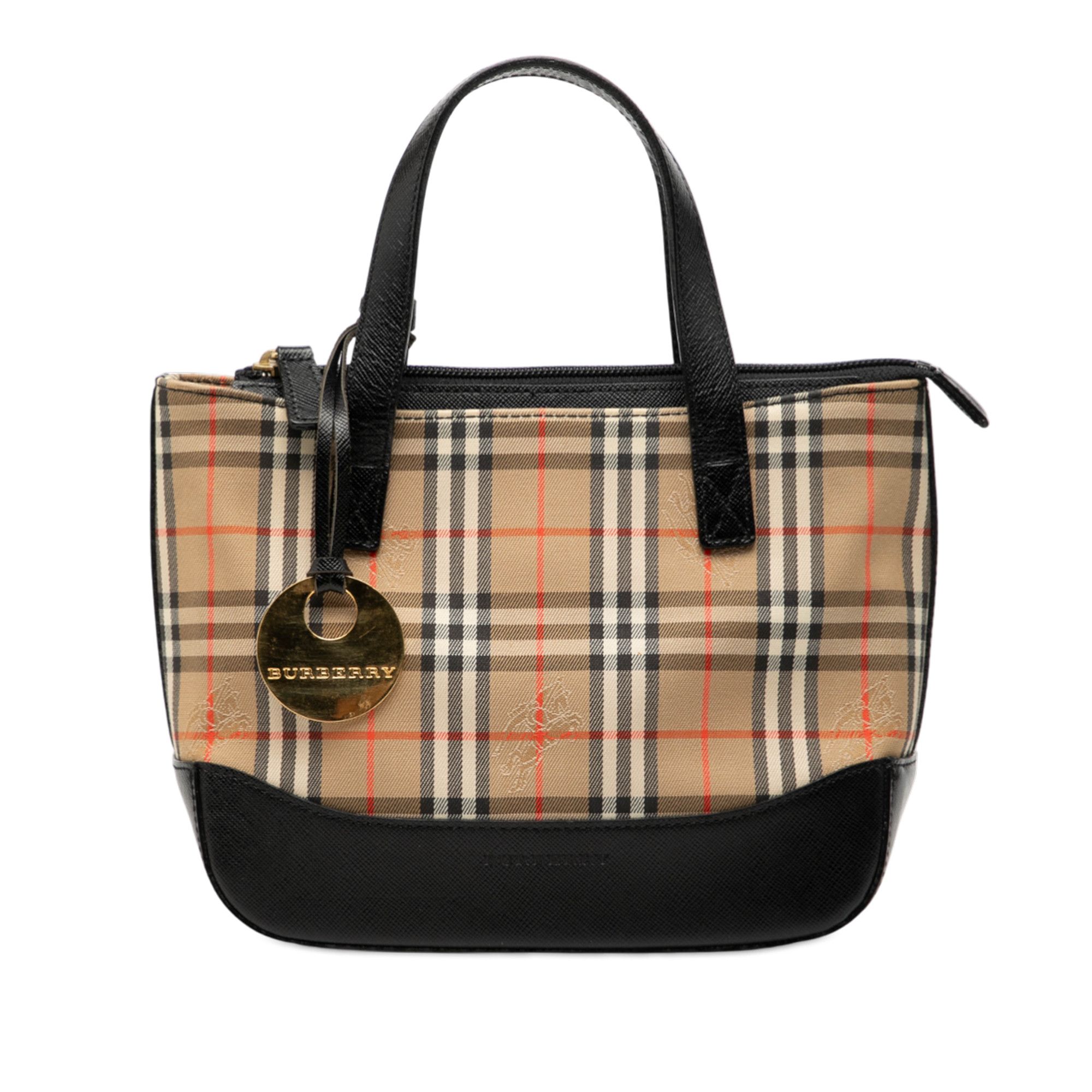 Burberry Burberry Haymarket Check Canvas Handbag Size ONE SIZE - 1 Thumbnail