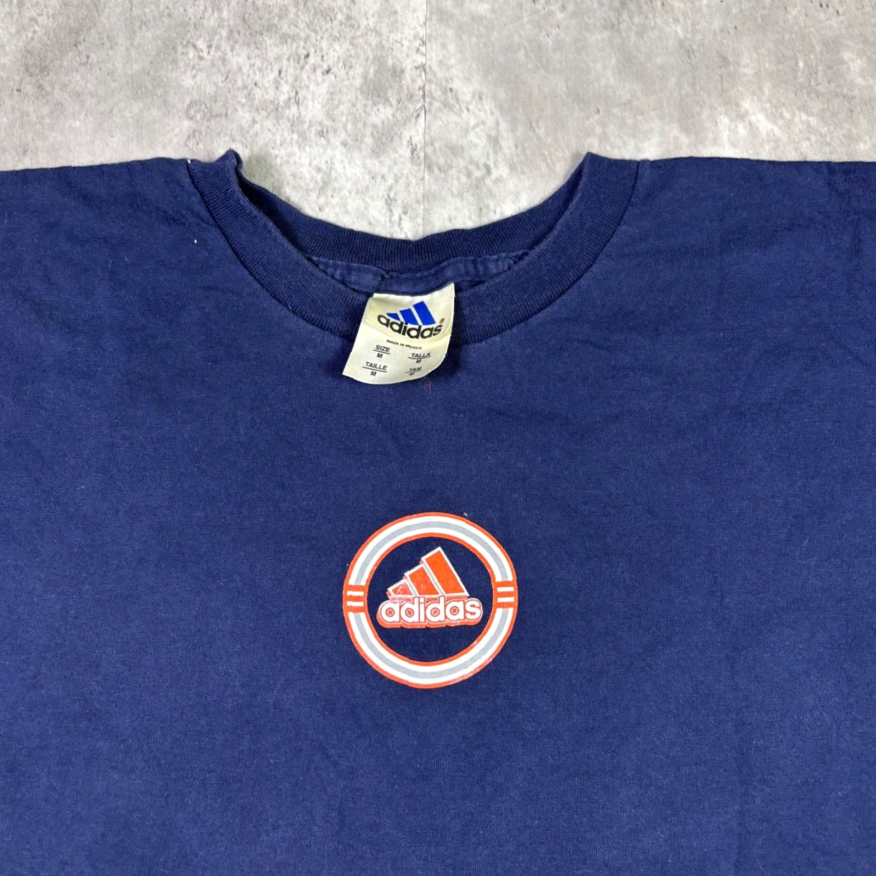 Adidas VINTAGE Adidas Graphic Center Logo T-Shirt Navy Blue Mens M Short Sleeve 1990s Logo Size US M / EU 48-50 / 2 - 6 Thumbnail