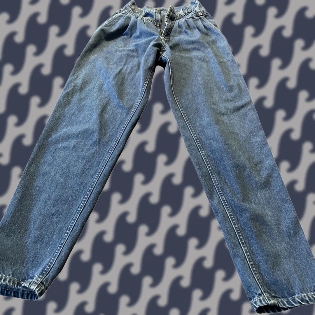 Lee VINTAGE Lee Jeans Womens Size 7 Long Blue Denim 5-Pocket High Rise Slim USA Jeans 80s 90s Cowboy Retro Style Mens Women Girls Size 28" / US 6 / IT 42 - 1 Thumbnail
