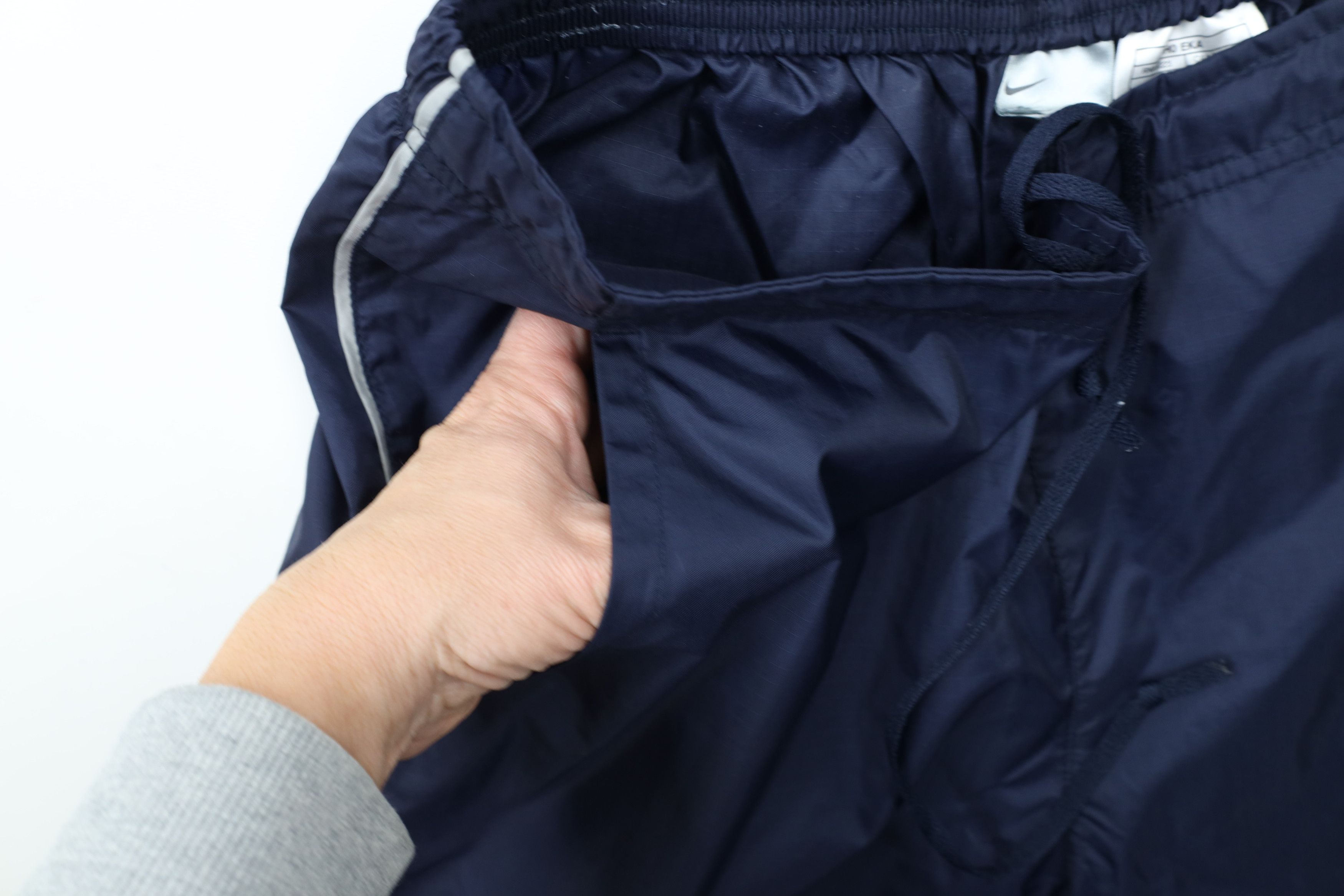 Nike × Vintage Vintage 90s Y2K Nike Mini Swoosh Wide Leg Windbreaker Pants Size US 34 / EU 50 - 7 Thumbnail