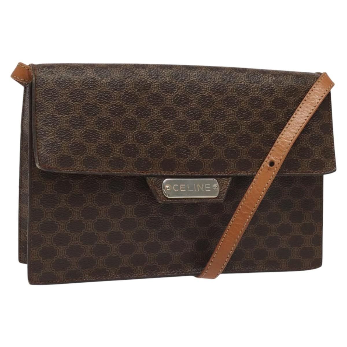 Celine CELINE Macadam Canvas Shoulder Bag Pvc Gold Brown Size ONE SIZE - 1 Thumbnail