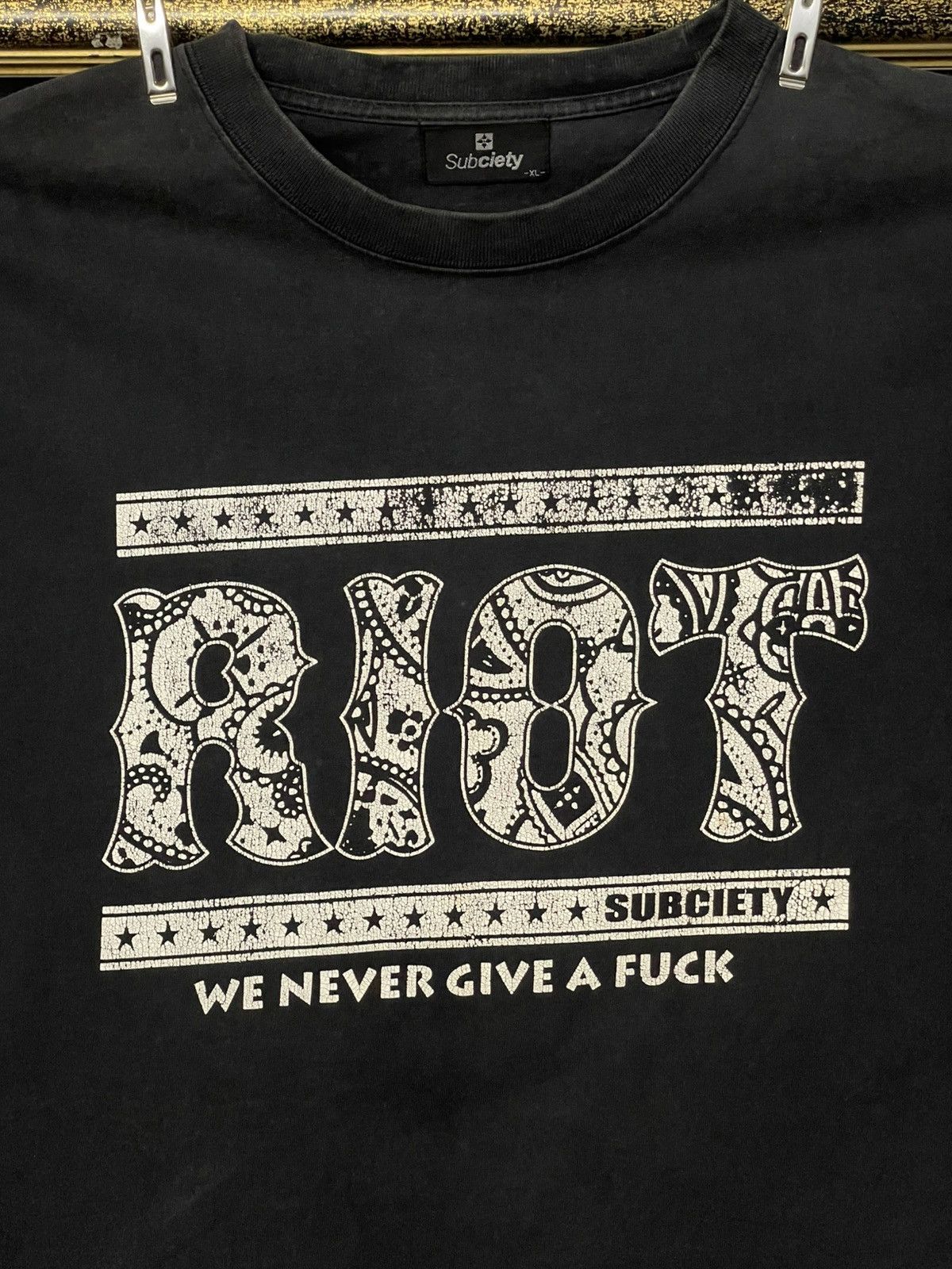 Japanese Brand Vintage Designer Subciety We Never Give A fuck Riot Sunfaded Size US M / EU 48-50 / 2 - 3 Thumbnail