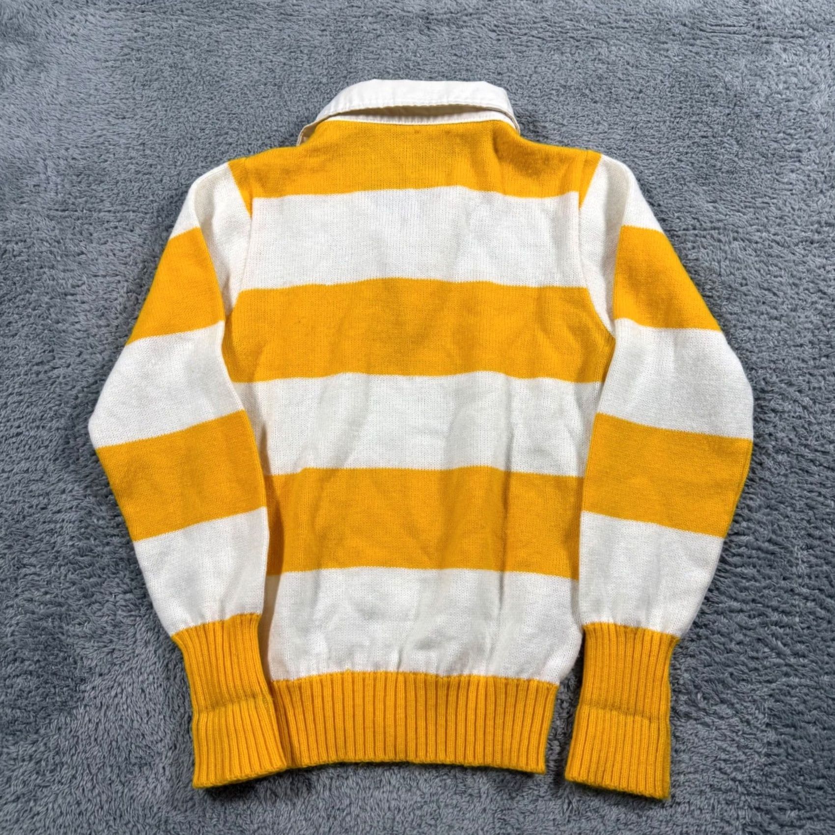 Vintage VINTAGE Cheerleader Supply Co Striped Knit Polo Sweater Acrylic Womens Small 70s Yellow Size S / US 4 / IT 40 - 4 Thumbnail