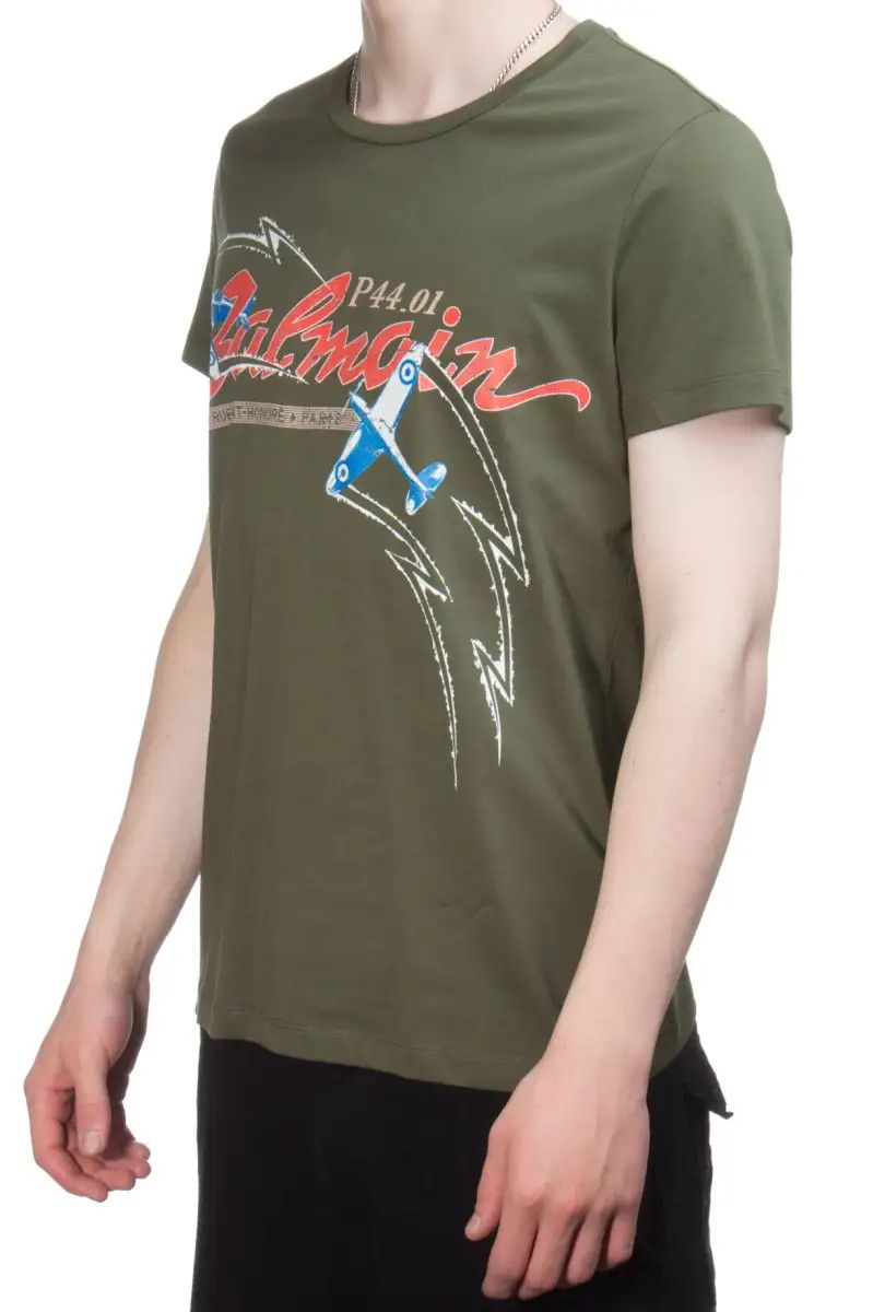 Balmain o1y0426 Logo Crewneck T-Shirt in Military Green Size US XXL / EU 58 / 5 - 2 Thumbnail