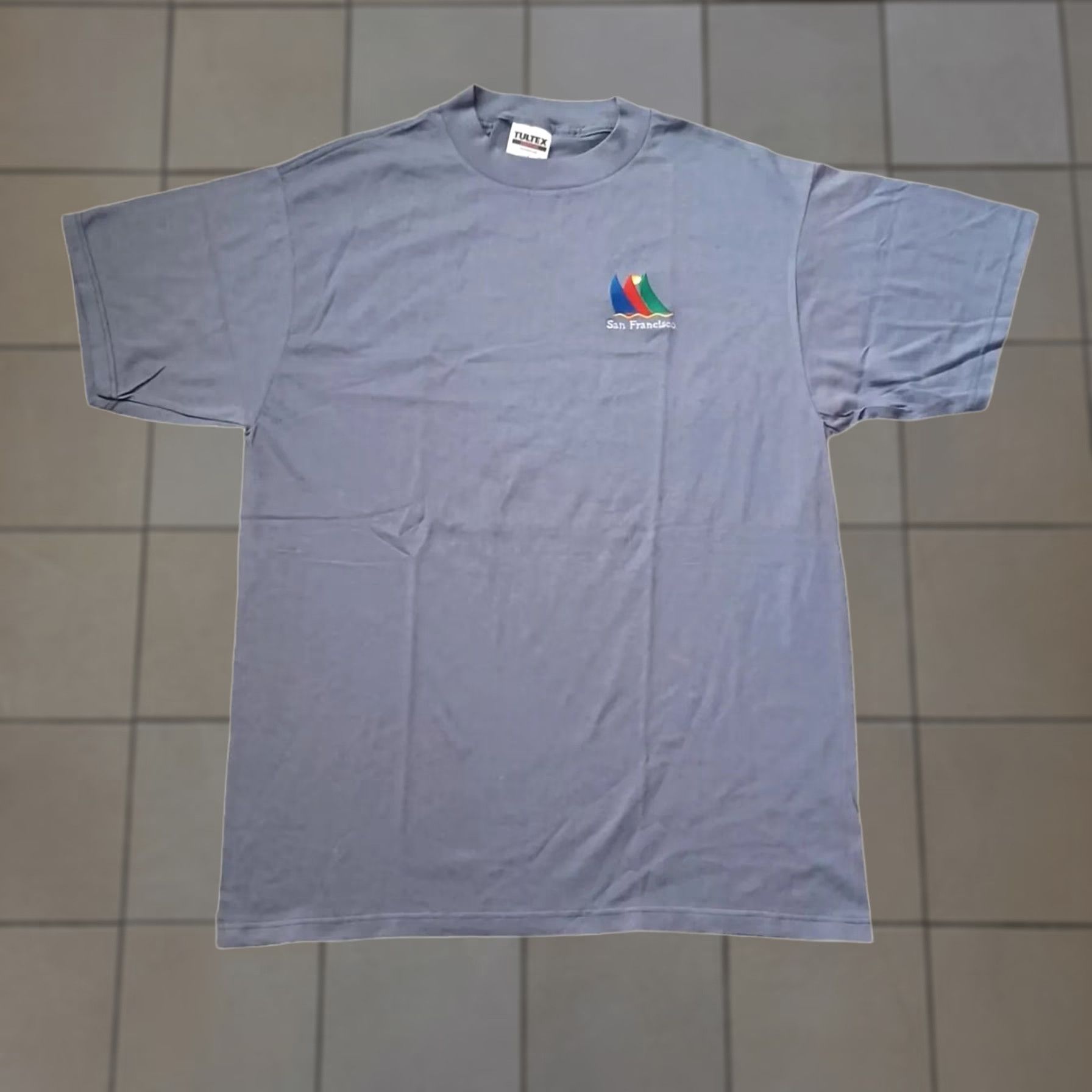 Tultex VINTAGE Tultex San Francisco Mens T Shirt L Blue Embroidered Sailboat Logo Short Sleeve Shirts Mens L Blue Sailboat Logo 90s USA Theme Size US L / EU 52-54 / 3 - 1 Thumbnail