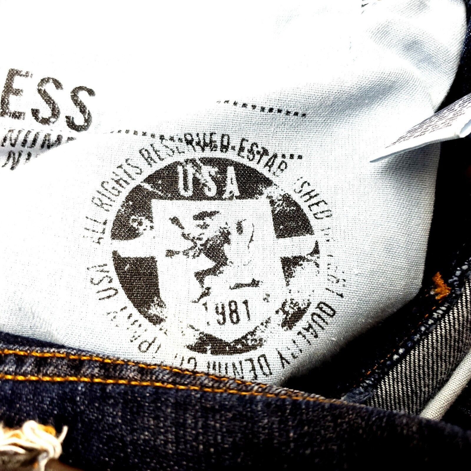 Guess Guess Cotton Denim Jeans 34/26 Dark Blue Natural Crease Low Size US 34 / EU 50 - 7 Thumbnail