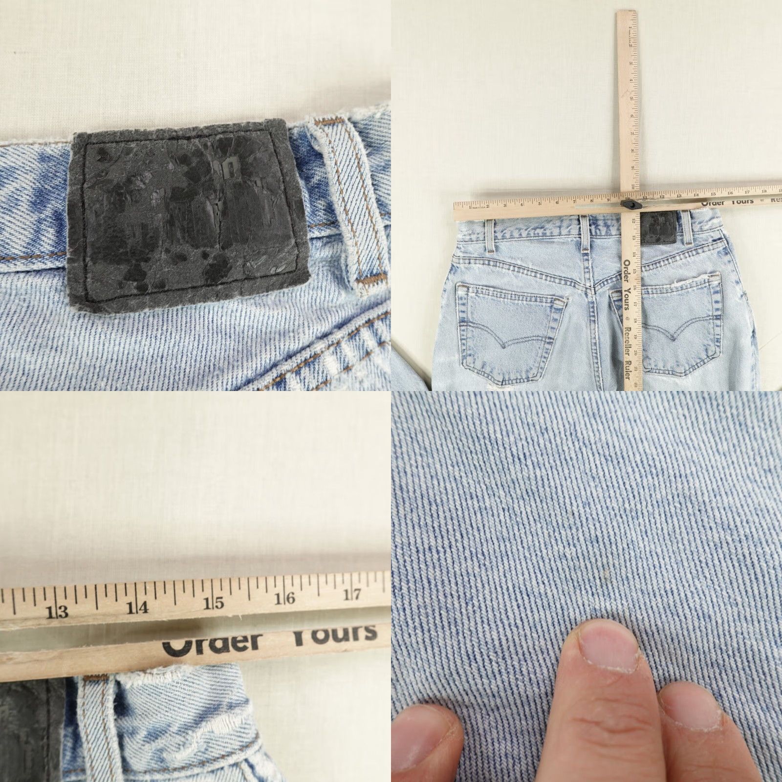 Levi's VINTAGE Levi's Jeans Men's 32x31 Denim Straight Fit 90s Blue Distressed Pleated Baggy Size US 31 - 8 Thumbnail