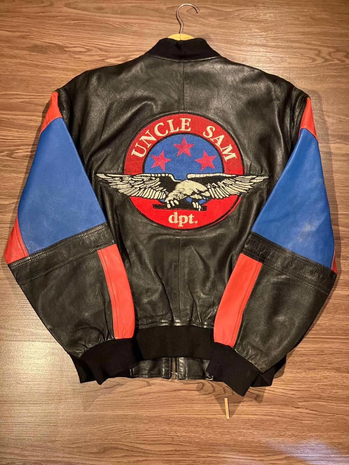 Vintage Uncle Sam Flight Leather Jacket Size US L / EU 52-54 / 3 - 5 Thumbnail