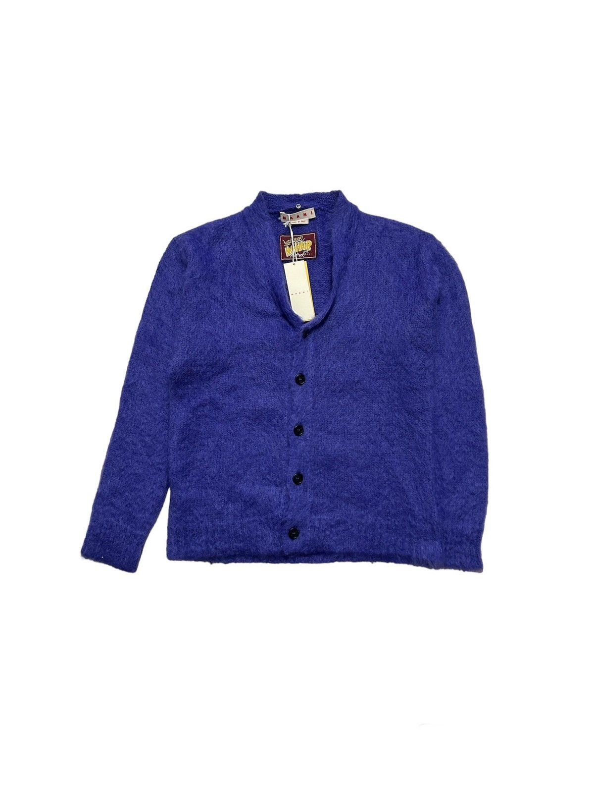 Marni New Marni Faux Fur-Trimmed Mohair Cardigan Size 48 Size US M / EU 48-50 / 2 - 4 Thumbnail