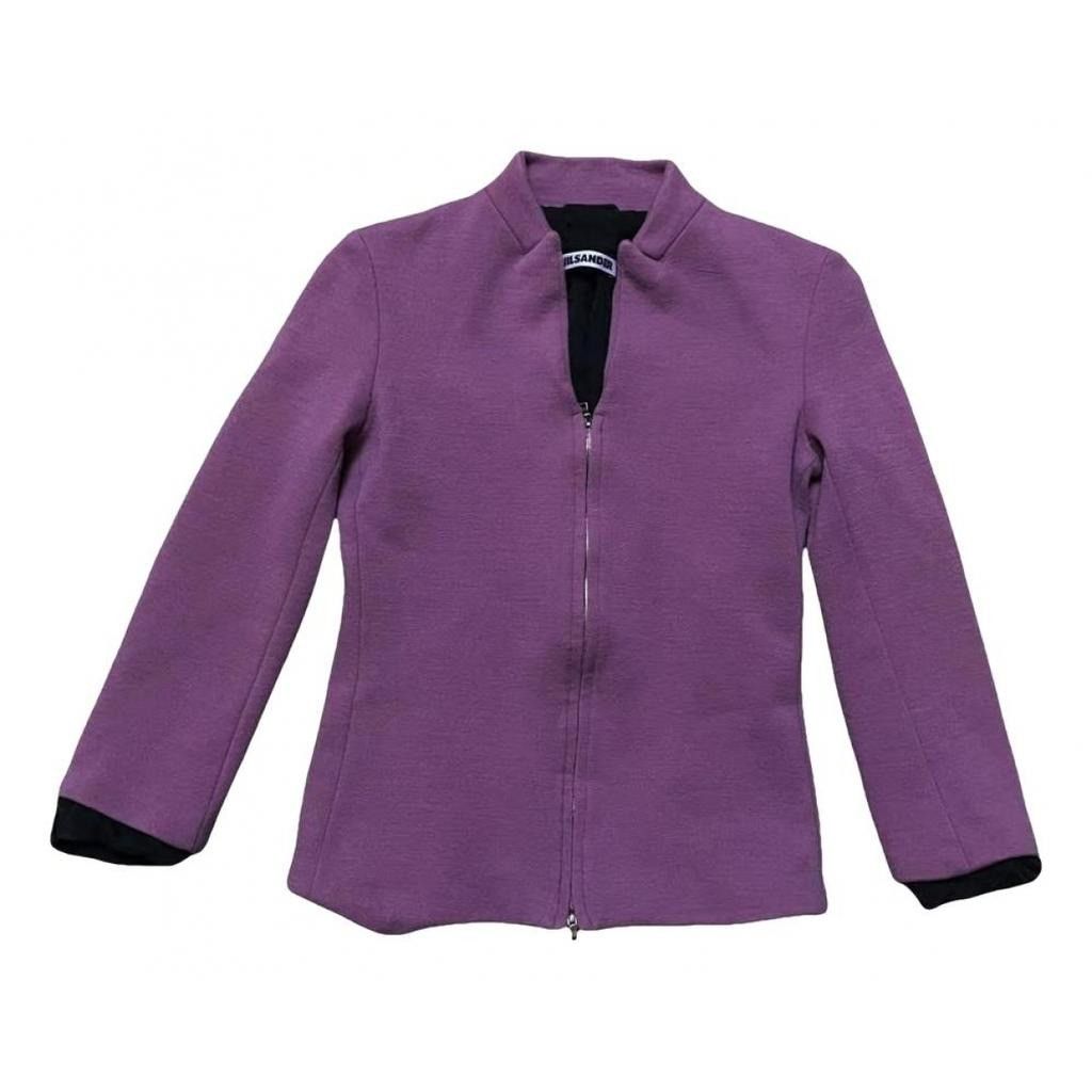 image of Jil Sander Women Wool Jacket in Purple/Magenta (Size XS)