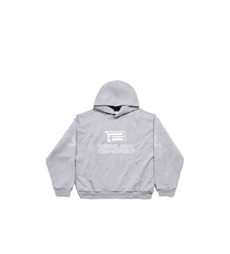 Balenciaga o1tr1nto0725 Medium Fit Hoodie in Heather Grey Size US M / EU 48-50 / 2 - 1 Thumbnail