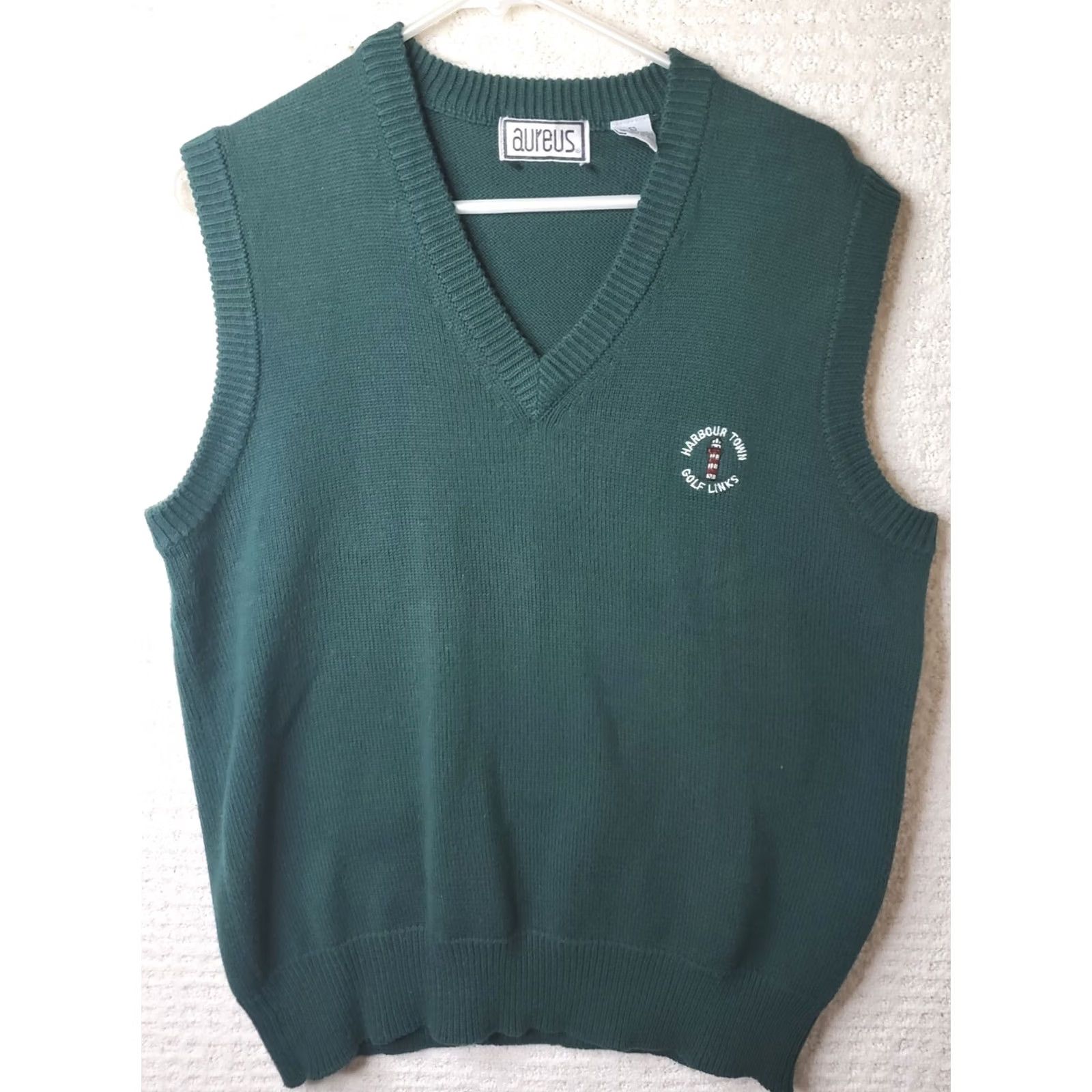 Vintage VINTAGE Aureus Sweater Vest Men's L Green Harbor Town Golf Links Hilton Head SC Size US L / EU 52-54 / 3 - 2 Thumbnail