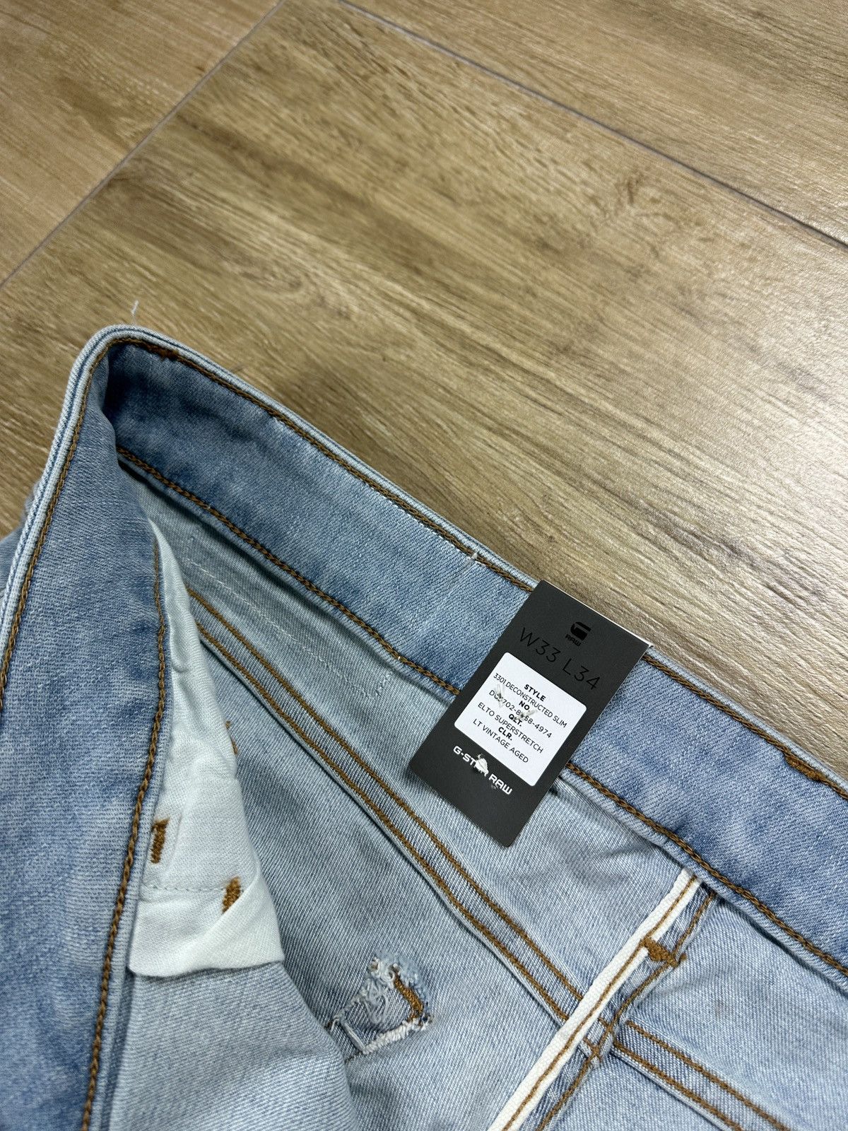 G-Star NEW🏷️ G-Star Raw 3301 Deconstructed Slim Denim Jeans Size US 33 - 6 Thumbnail