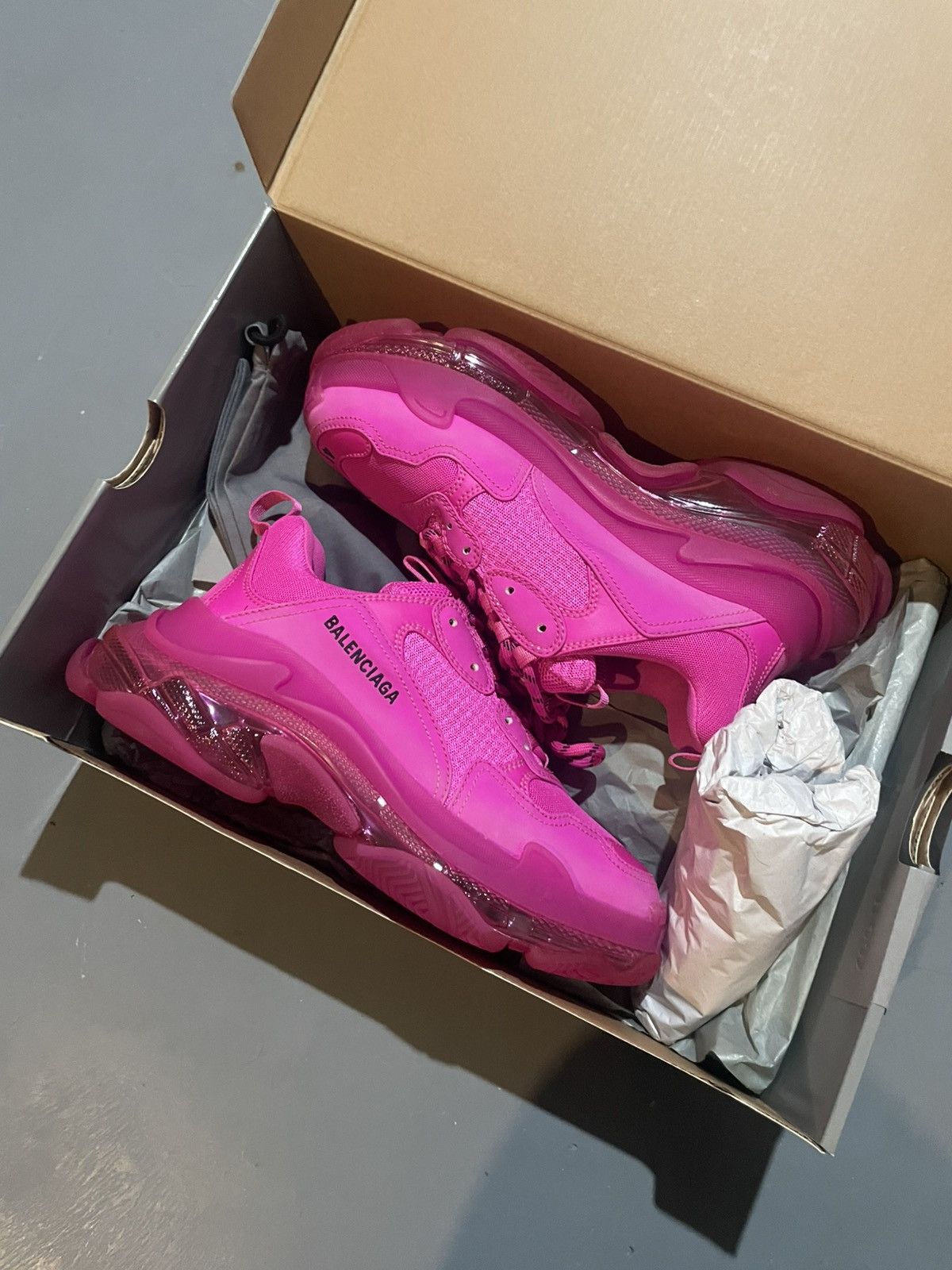 Balenciaga Balenciaga Hot Pink Clear Sole Triple S Brand New With Tags Size US 9 / EU 42 - 8 Thumbnail