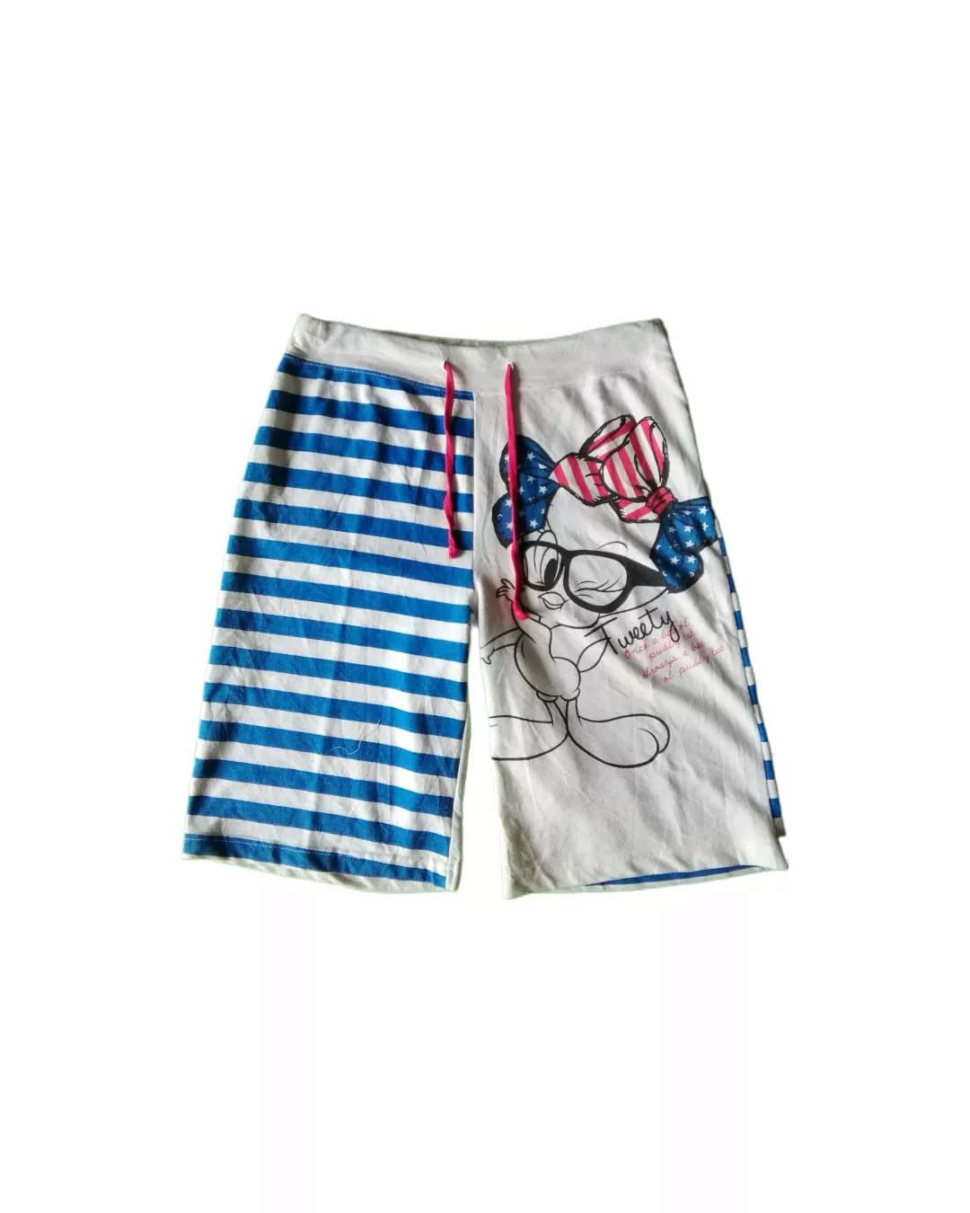 Cartoon Network Tweety Striped Pattern Graphic Cartoon Short Pants Size US 29 - 1 Thumbnail