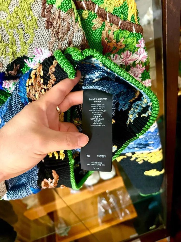 Saint Laurent Paris Saint Laurent Paris 21SS Painting Knitwear Jacket-2507 Size US XS / EU 42 / 0 - 5 Thumbnail