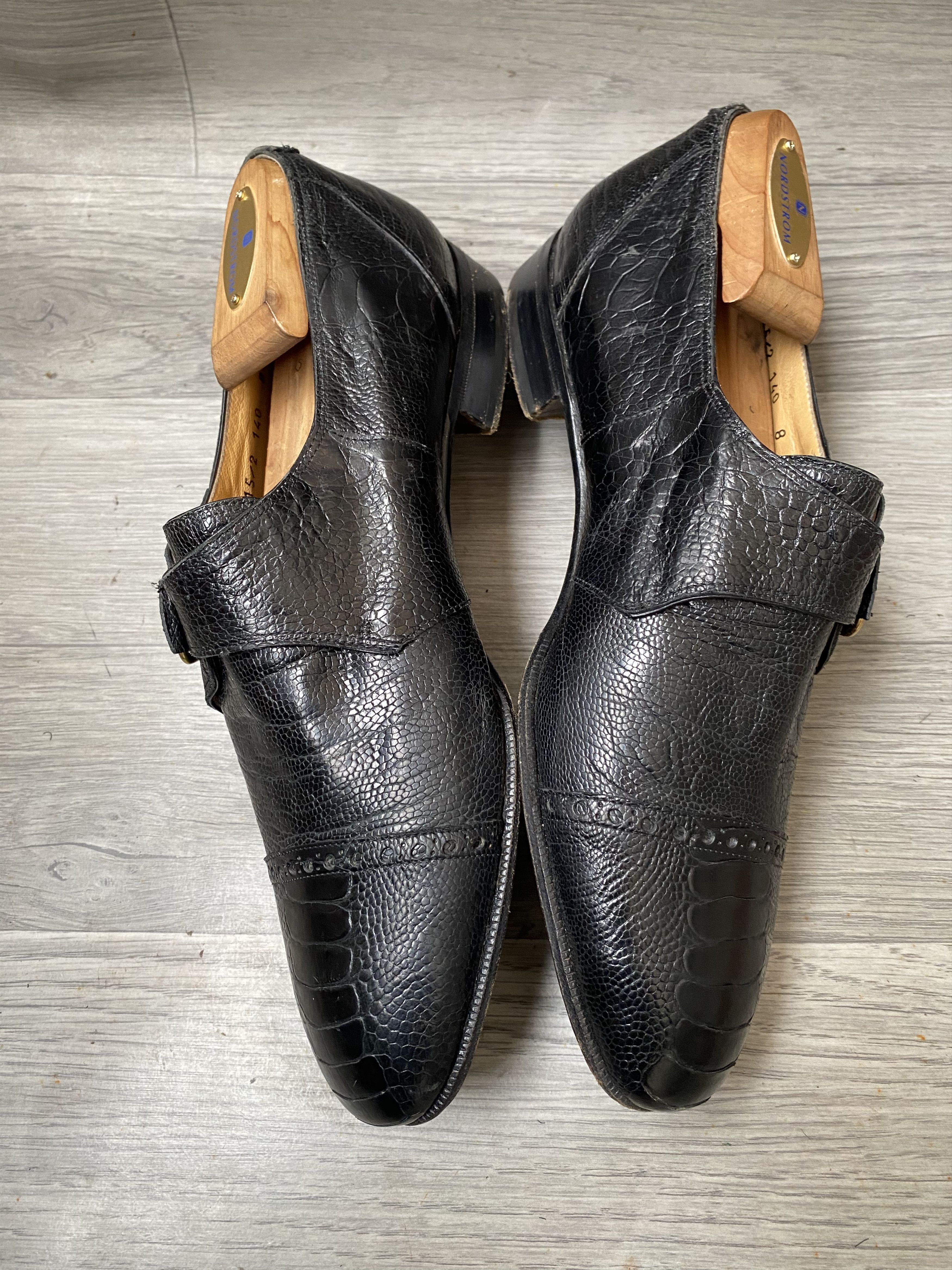 Mauri Mauri single monk strap black exotic ostrich leather sz41 Size US 8 / EU 41 - 11 Thumbnail
