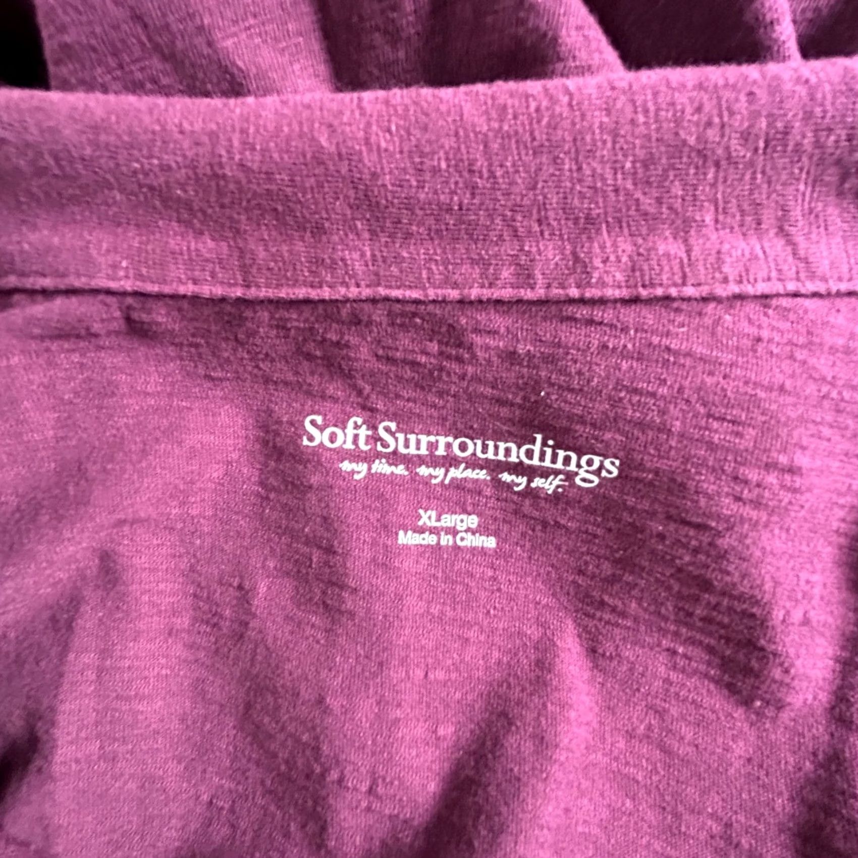 Soft Surroundings Soft Surroundings Shirt XL Purple 3/4 Sleeve Button Down Tunic Top Women Regular Adults Womens Size XL / US 12-14 / IT 48-50 - 3 Thumbnail