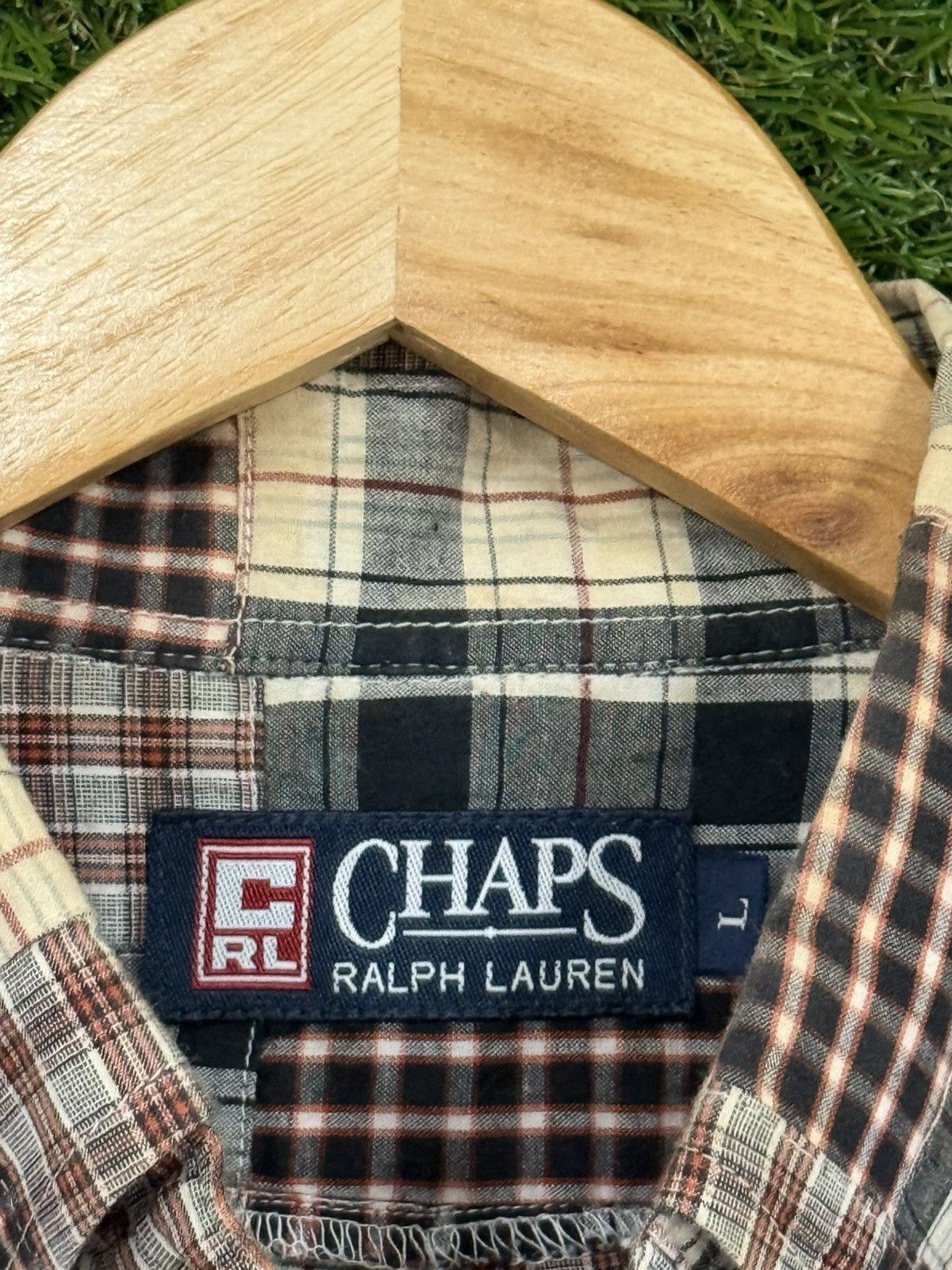 Chaps Ralph Lauren Vintage Chaps Ralph Lauren Patchwork Plaid Quilt Camp Shirt Size US L / EU 52-54 / 3 - 4 Thumbnail