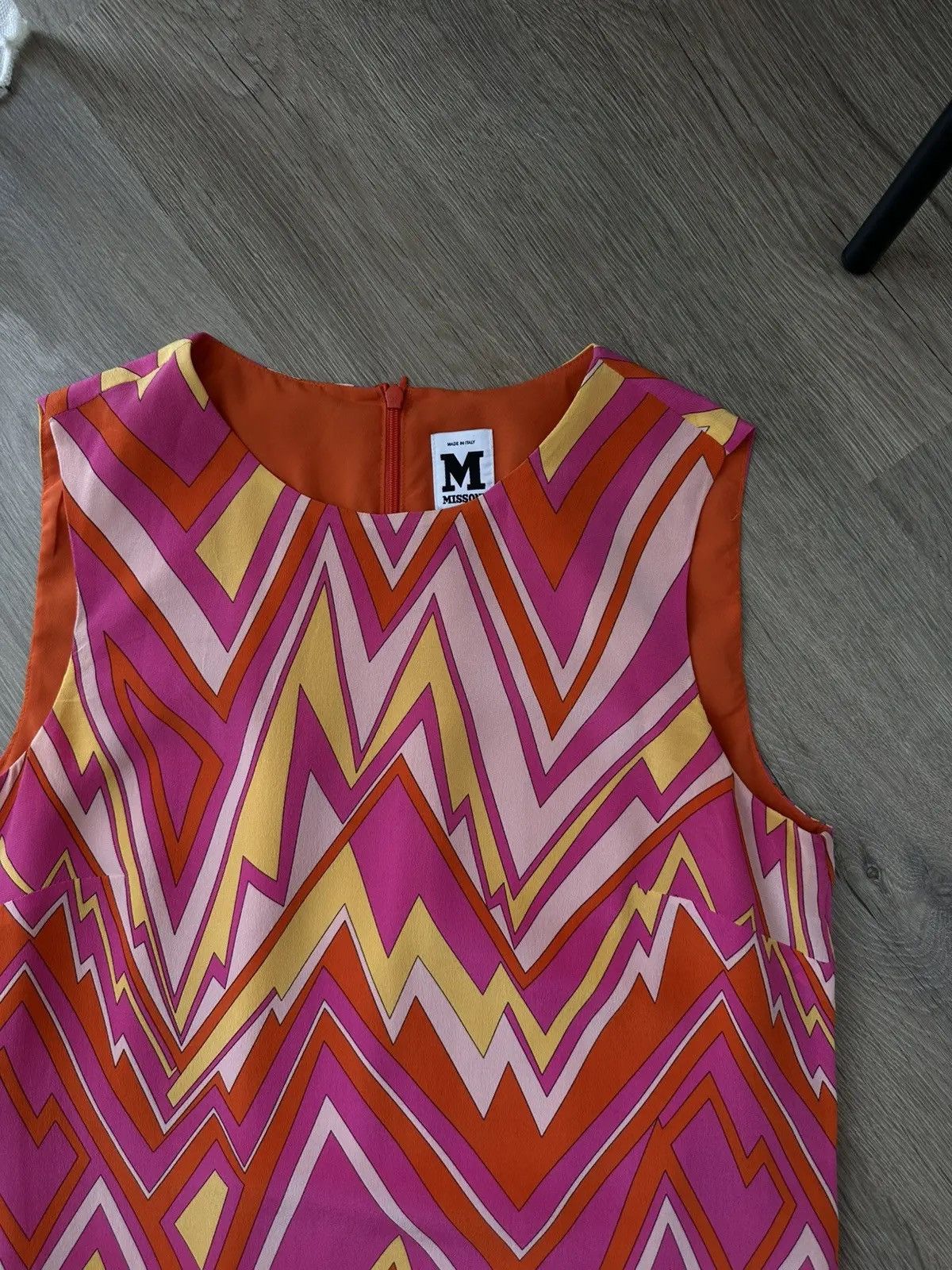 Missoni Vintage Missoni Sleeveless Retro Zigzag Silk Shift Dress Size M / US 6-8 / IT 42-44 - 3 Thumbnail