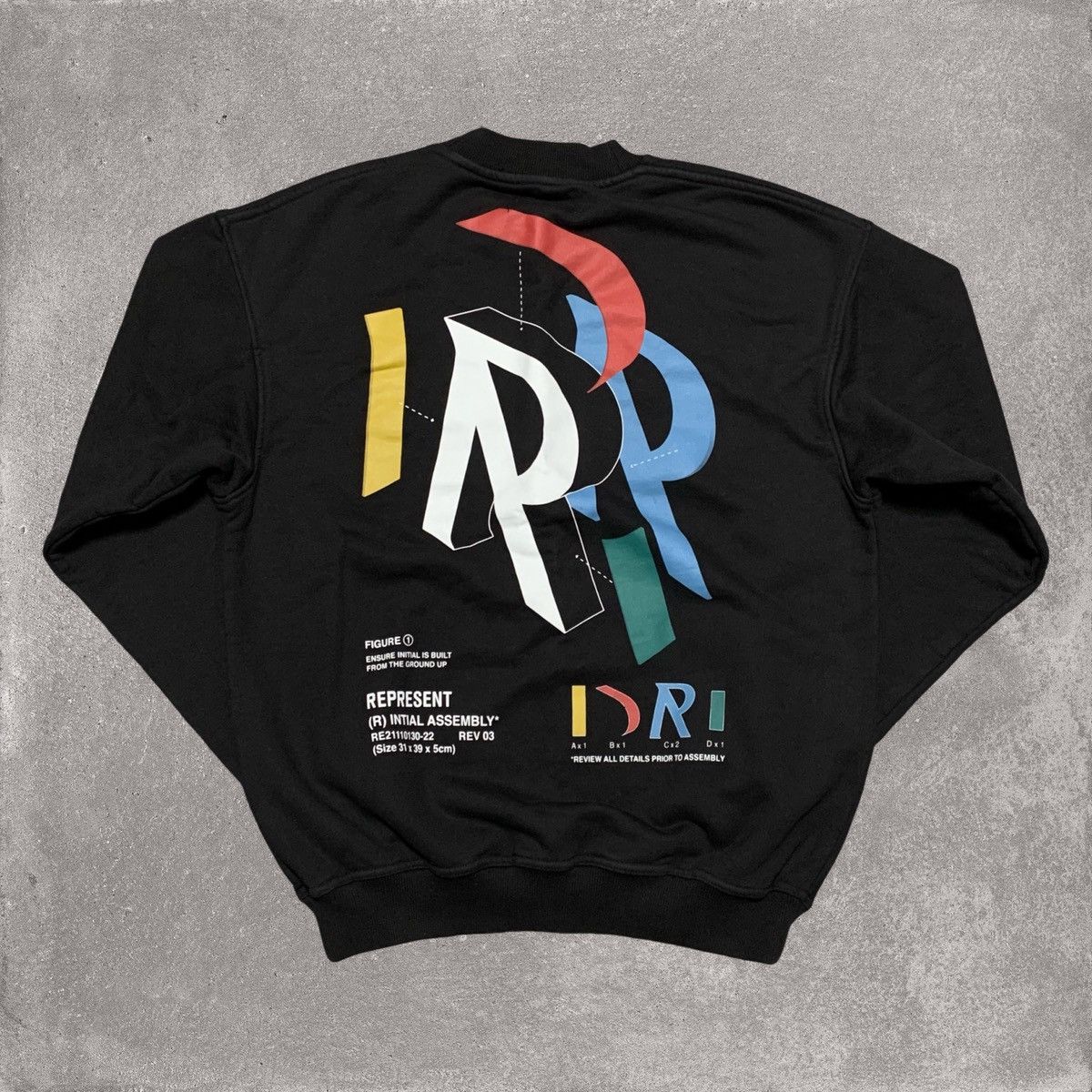 Represent Clo. Represent XS Initial Assembly Black Sweatshirt Crewneck Size US XS / EU 42 / 0 - 1 Thumbnail