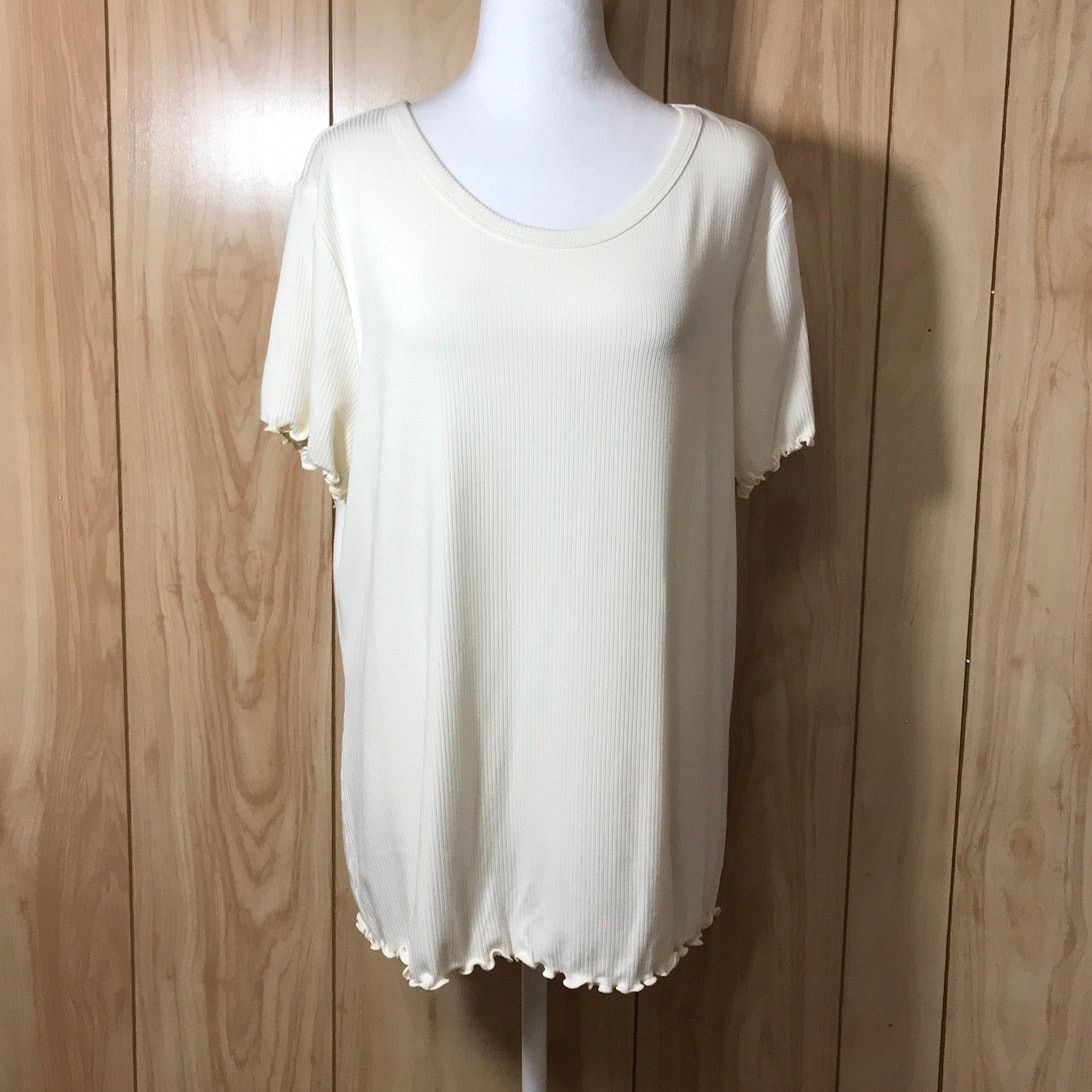 Other NWT Time and Tru Scoop Neck Short Sleeve Ribbed Blouse XL Size XL / US 12-14 / IT 48-50 - 1 Thumbnail