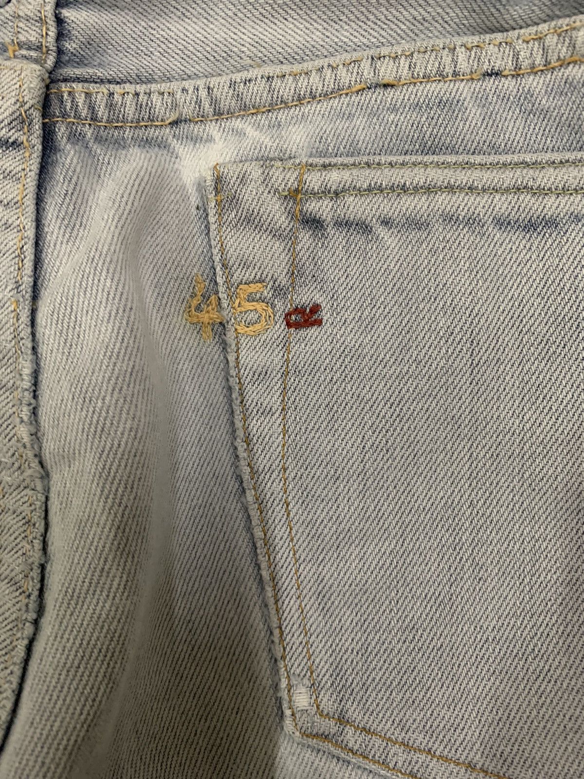 45rpm Vintage Japanese Brand 45rpm Slim Straight Ripped Jeans Size US 27 - 13 Thumbnail