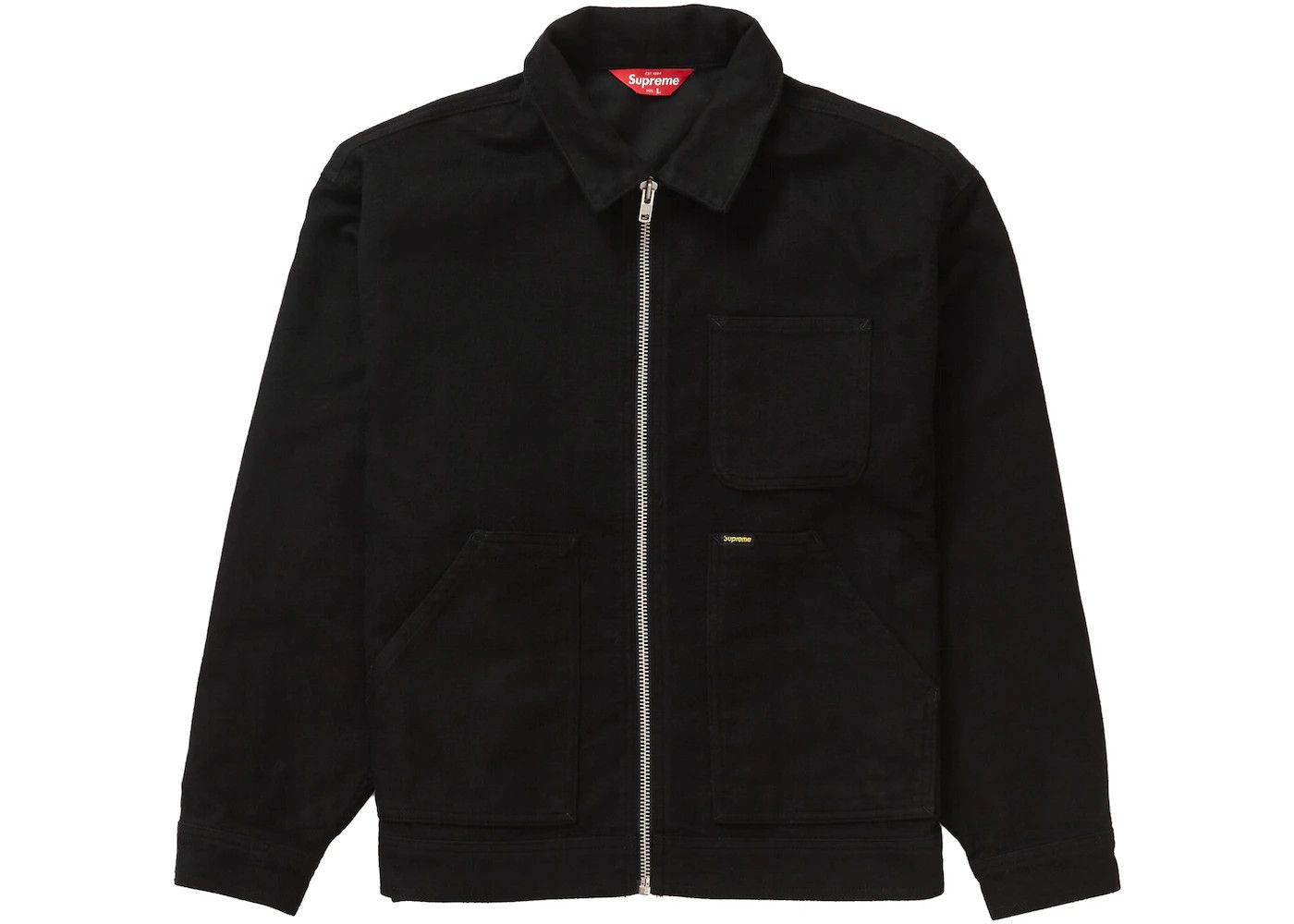 image of Supreme Moleskin Work Jacket In Black, Men's (Size Small)