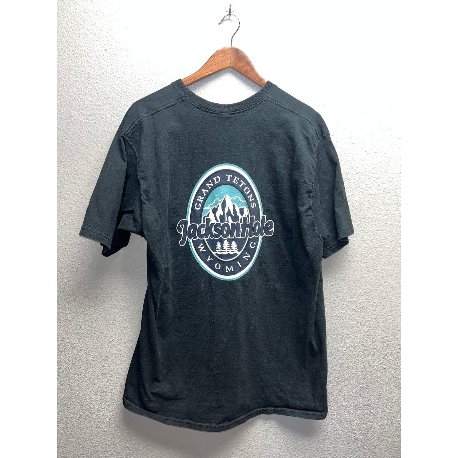 Fruit Of The Loom Vintage Jackson Hole Shirt Grand Tetons Wyoming Tee 90s VTG Size US L / EU 52-54 / 3 - 1 Thumbnail