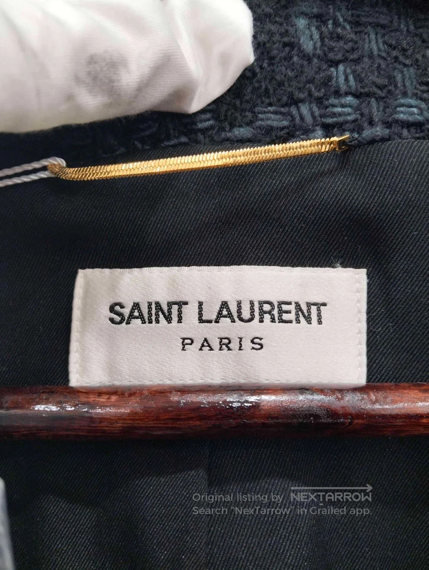 Saint Laurent Paris SAINT LAURENT Black Tweed Woven Jacket. Size M / US 6-8 / IT 42-44 - 4 Thumbnail