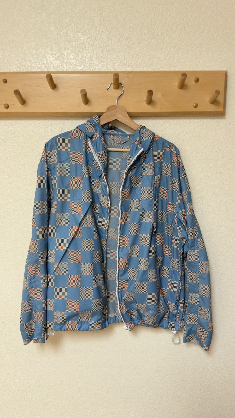 Louis Vuitton Louis Vuitton Distorted Damier Blue Nylon Windbreaker Jacket Size US M / EU 48-50 / 2 - 7 Thumbnail
