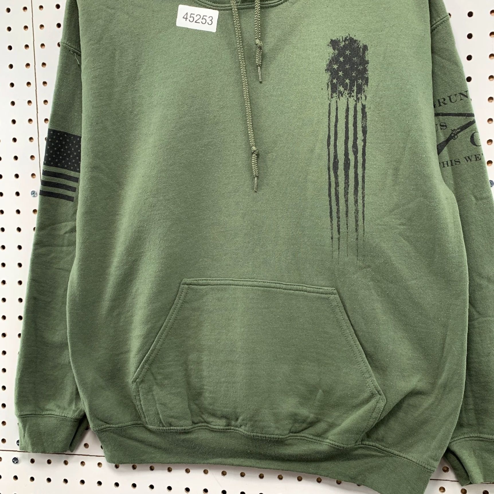 Vintage Grunt Style Sweatshirt Hoodie Mens M Green USA Flag Army Military Hooded Size US M / EU 48-50 / 2 - 3 Thumbnail