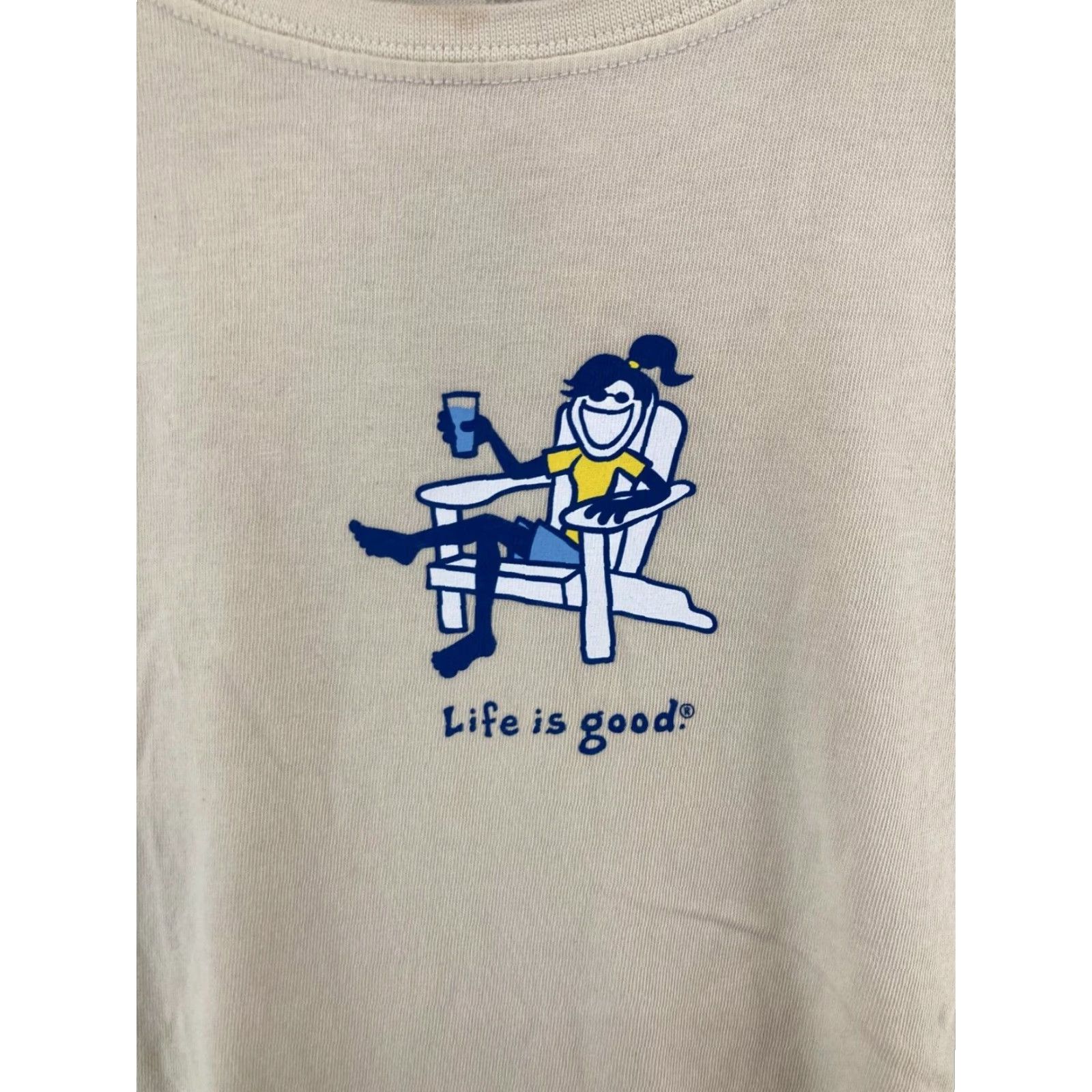 Life is Good Life is Good Womens TShirt XL Ivory Cream Beach Classic 90s (no, wait) Size XL / US 12-14 / IT 48-50 - 5 Thumbnail