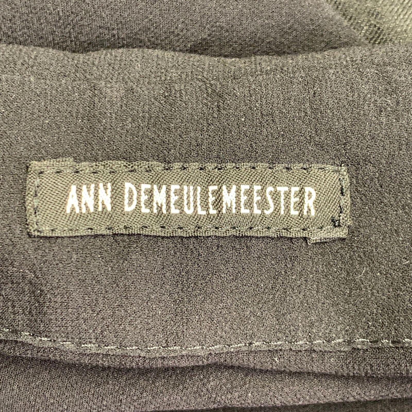 Ann Demeulemeester ANN DEMEULEMEESTER S Black Linen Blend Layered Trench Coat Size XS / US 0-2 / IT 36-38 - 9 Thumbnail