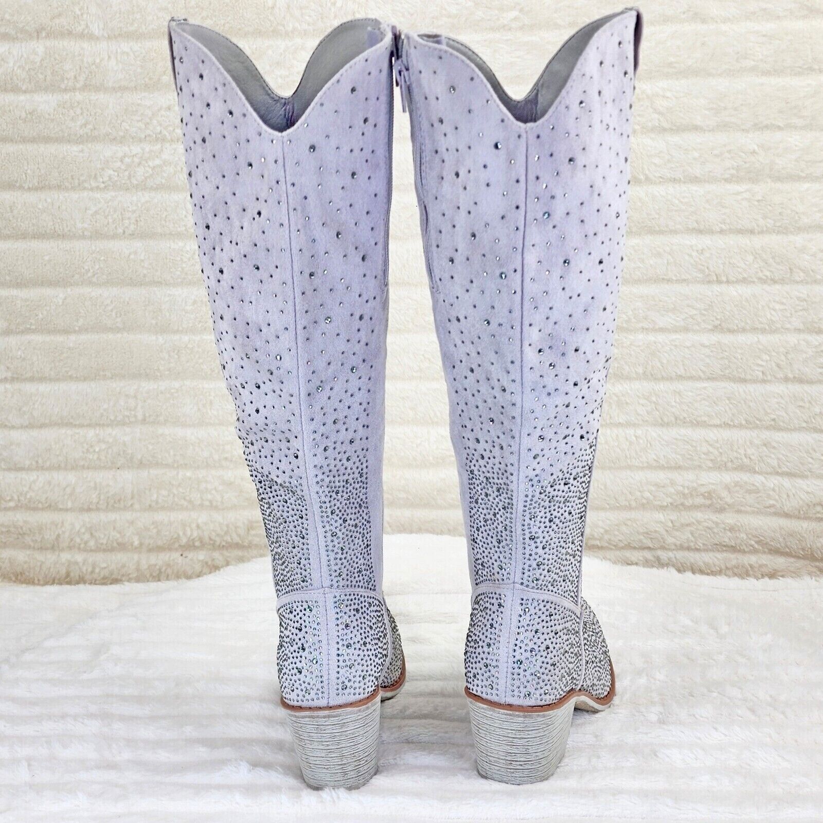 Other Wild Ones Glamour Cowboy Rhinestone Cowgirl Boots Tuck Zippe Size US 8.5 / IT 38.5 - 6 Thumbnail